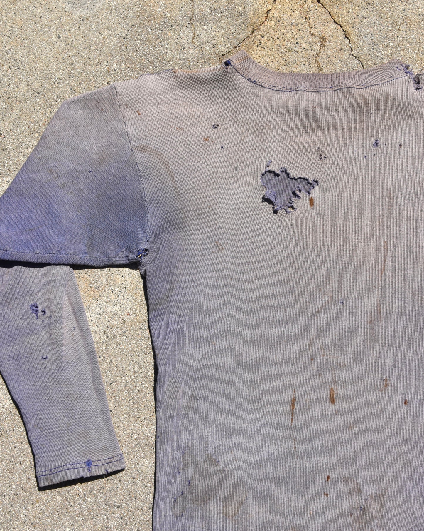 1940s Thrashed and Sun Faded Long Sleeve Tshirt