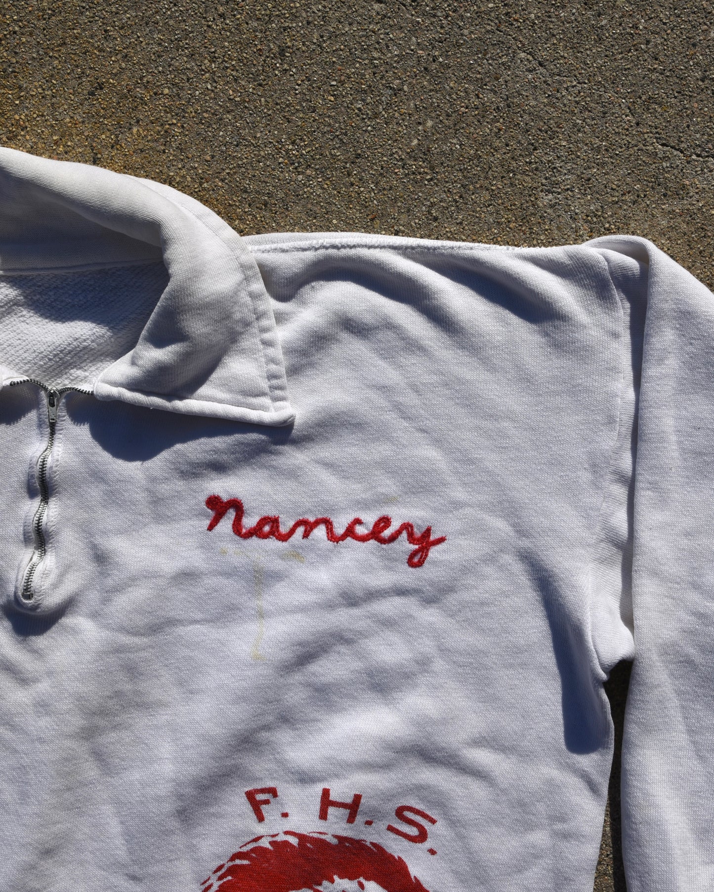 1960s Sweatshirt Quarter Zip Chainstitch Size M