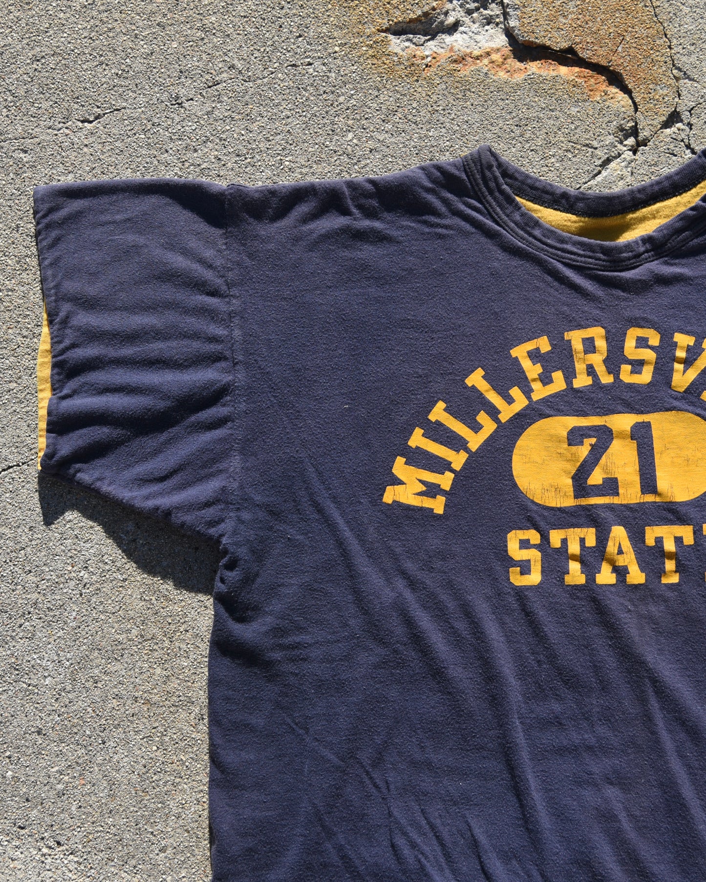 1950s Champion Running Man Millersville State Double Face Tshirt