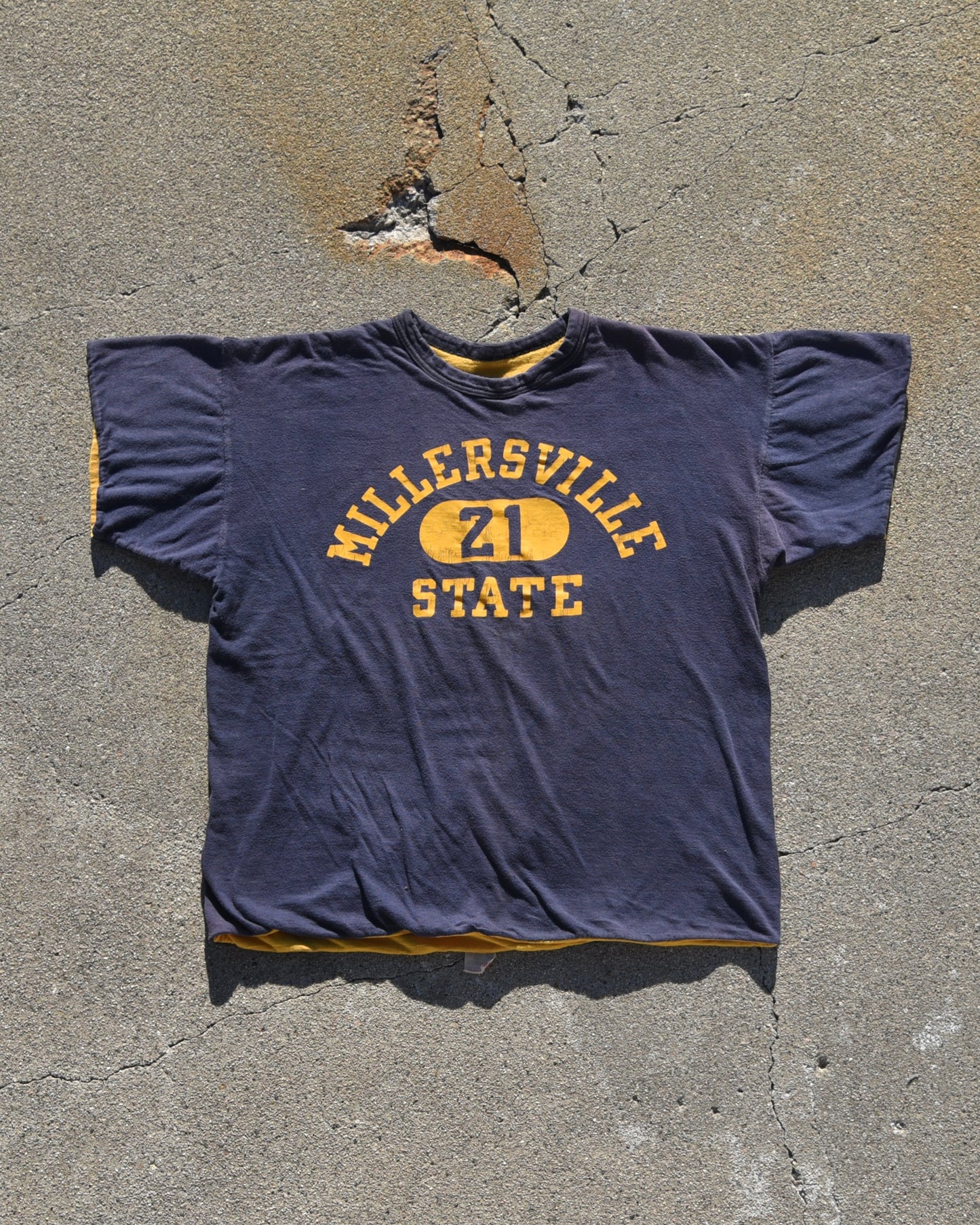1950s Champion Running Man Millersville State Double Face Tshirt