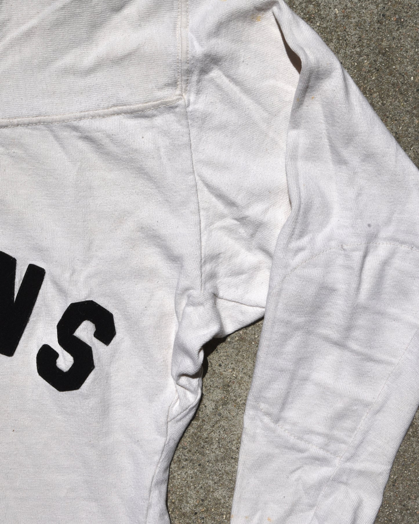 1960s Barons Big Red White Football Jersey Distressed Size Medium