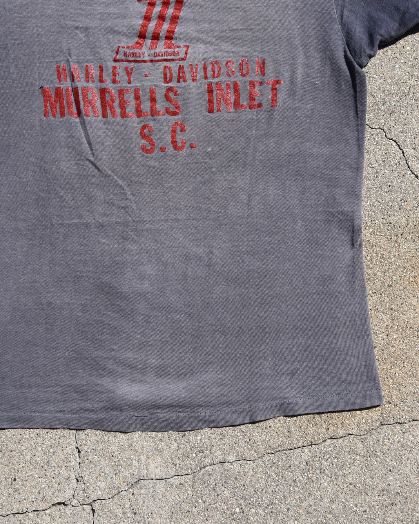 1980s Sun Faded I’d Rather Push My Harley Tshirt