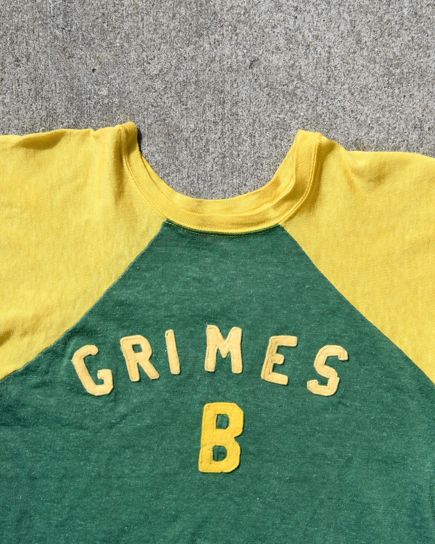 1960s Durene Jersey Fraternity Size M Ringer Green Grimes