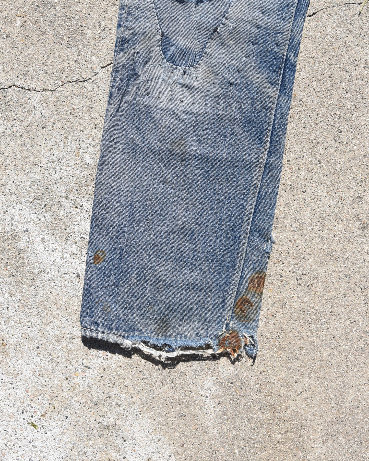 1950s Levi’s 501xx Selvedge Denim Thrashed and Repaired