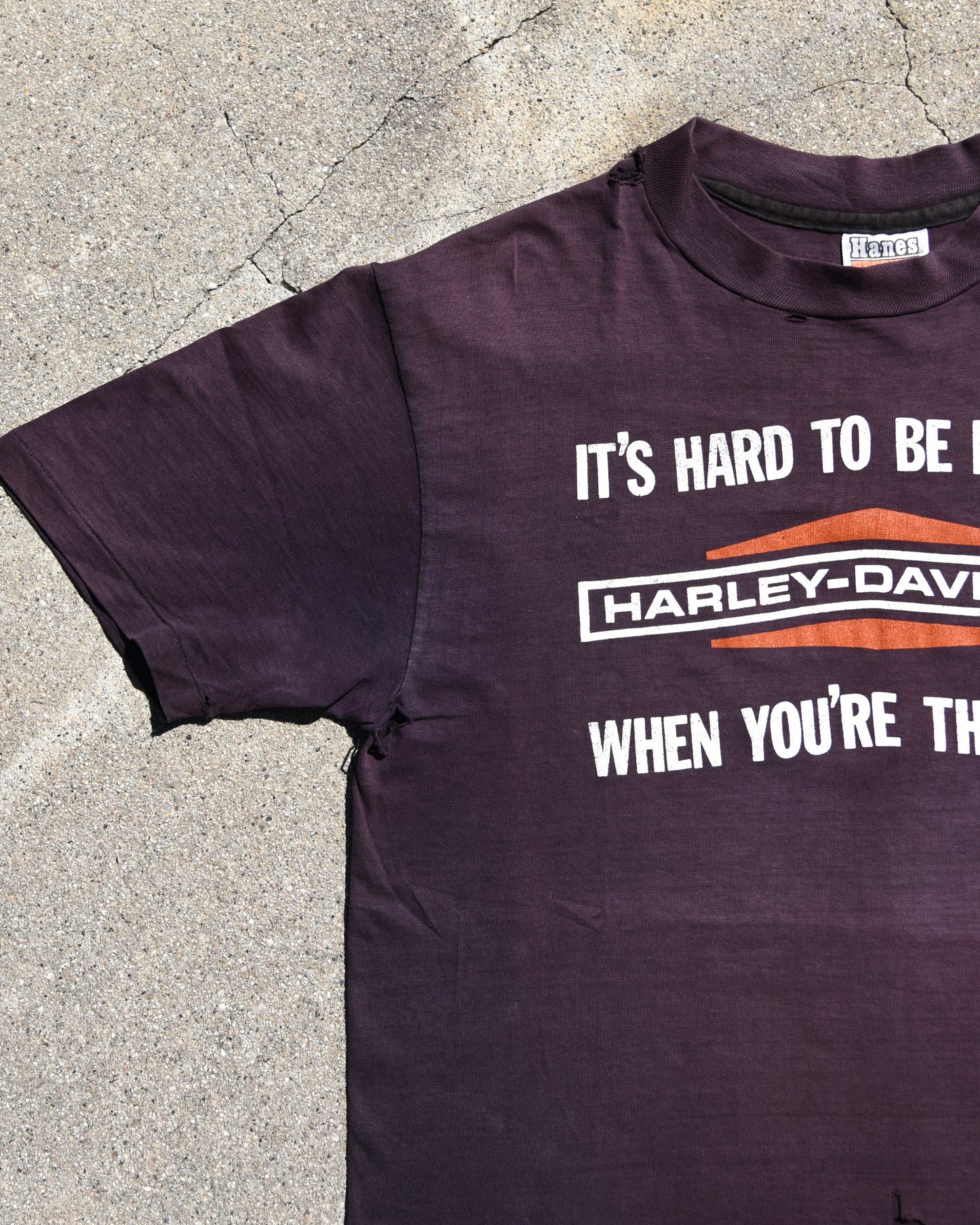 1970s Sun Faded It’s Hard To Be Humble Harley Tshirt