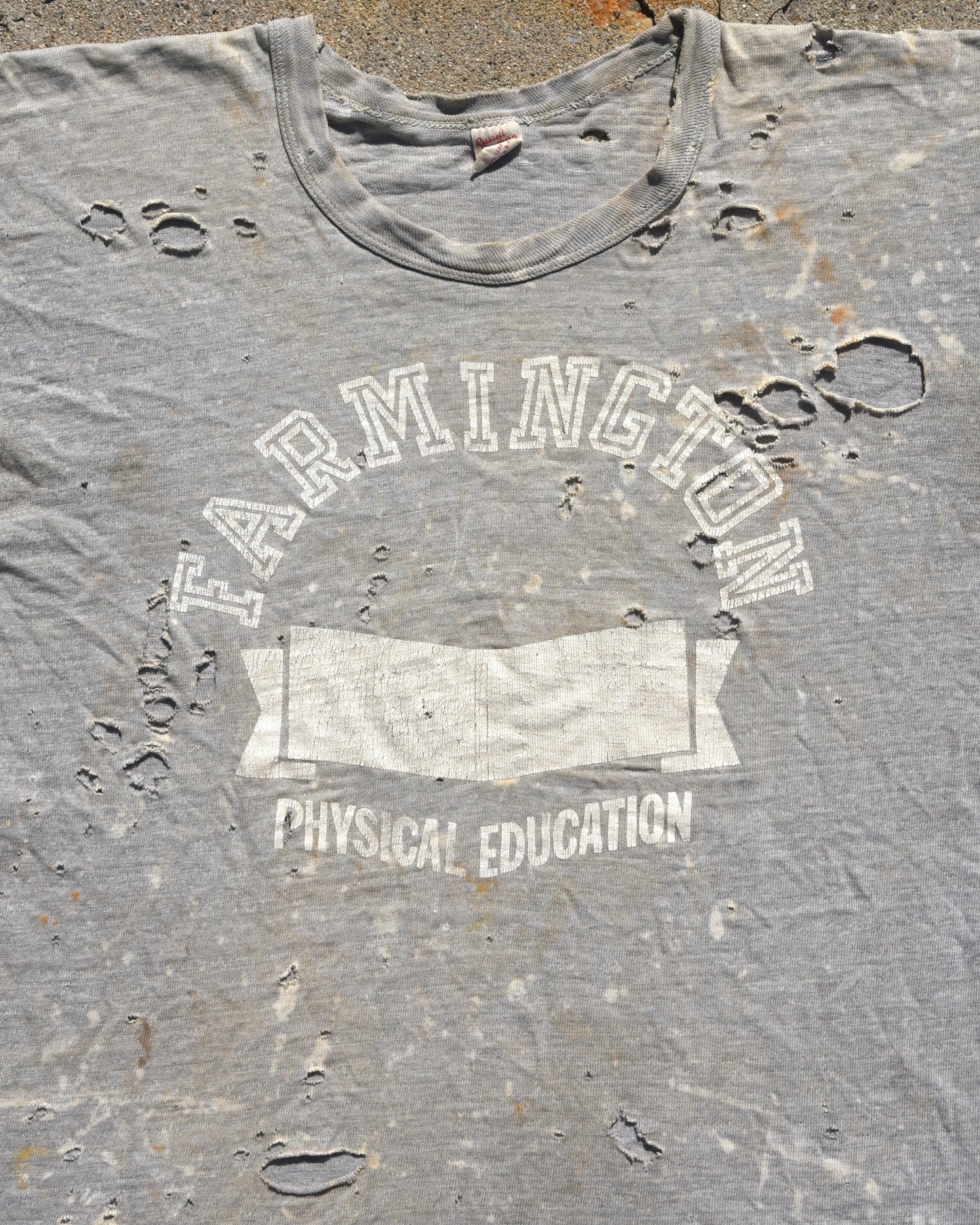 1950s Thrashed and Faded Farmington Phys Ed Tshirt