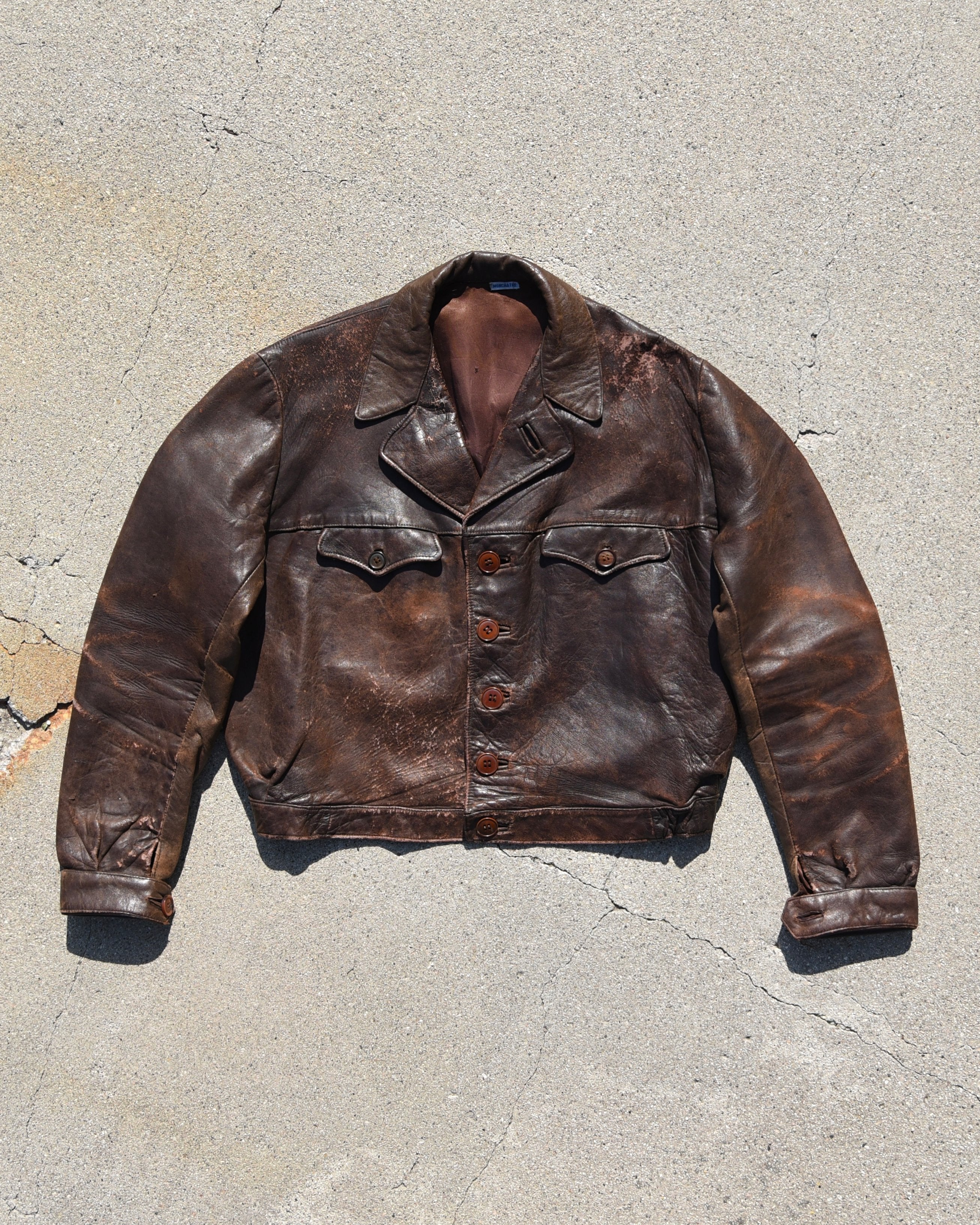 1930s French Cyclist Horsehide Leather Jacket – thrashed archives