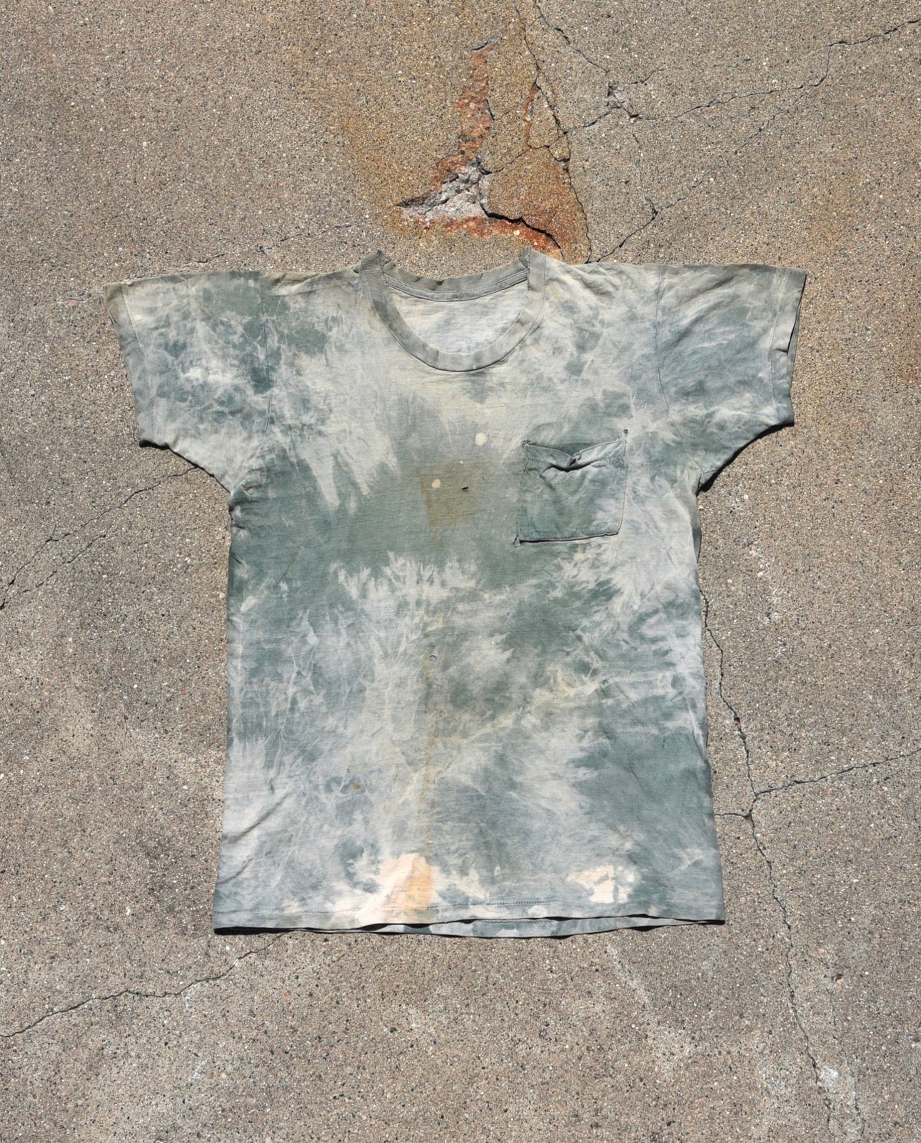 1950s Sun Faded Green Pocket Tshirt