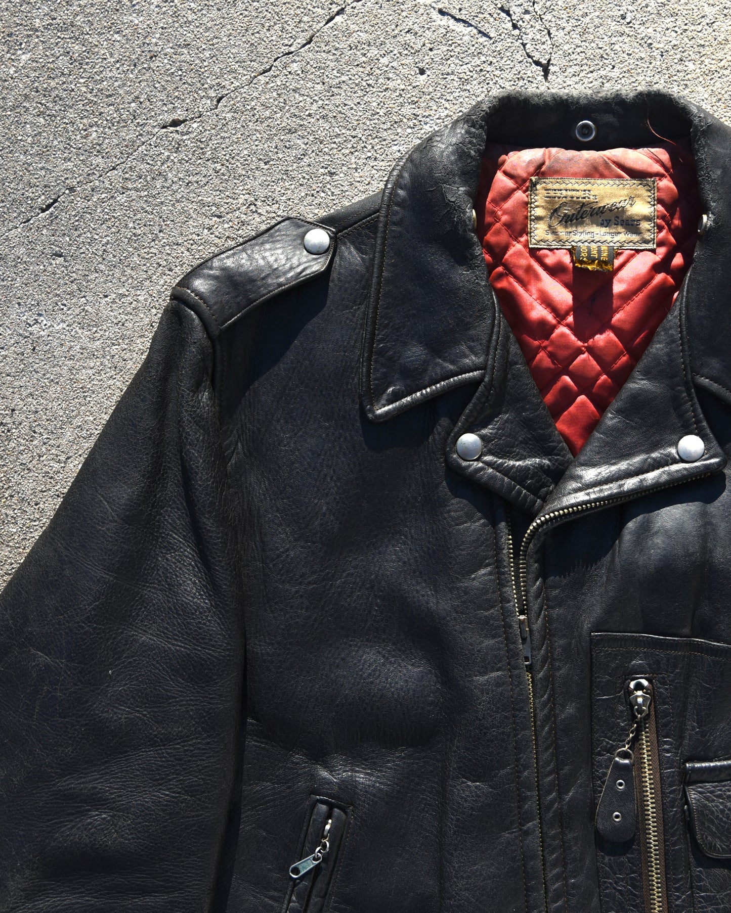 1950s Hercules Horsehide Motorcycle Jacket D-Pocket