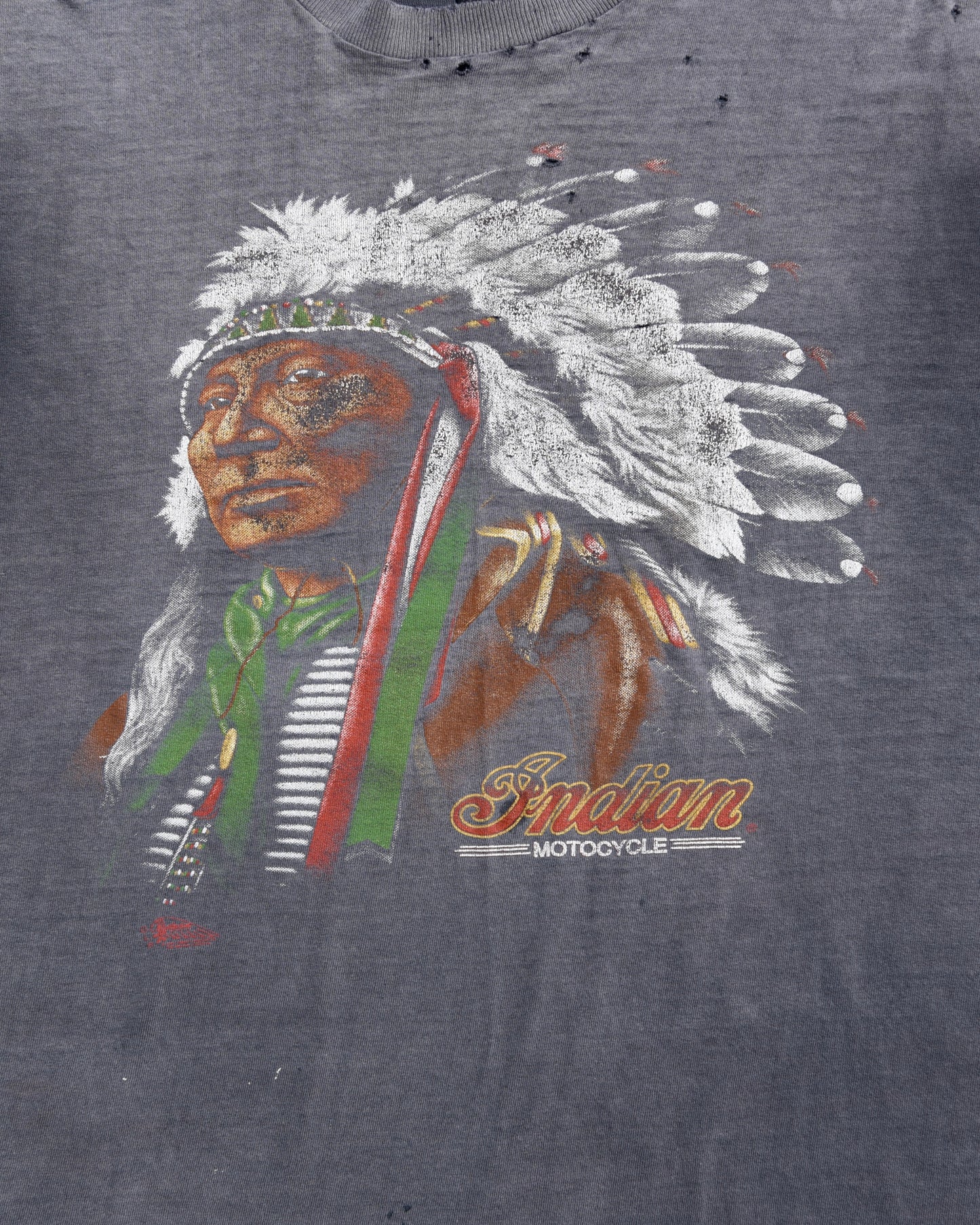 1990s Sun Faded Indian Motorcycles Cutoff Tshirt