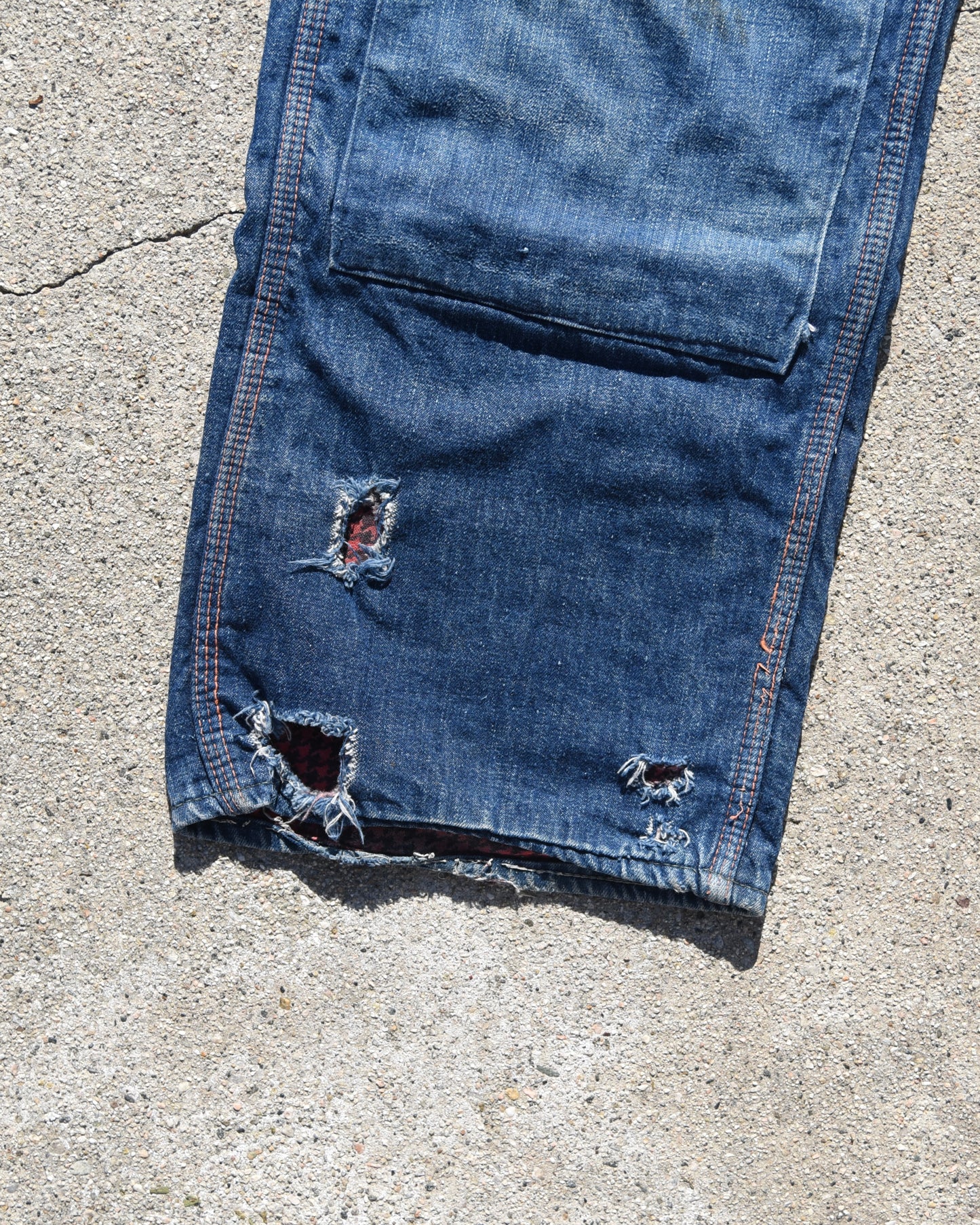 1950s Repaired Flannel Lined Carpenter Denim Jeans