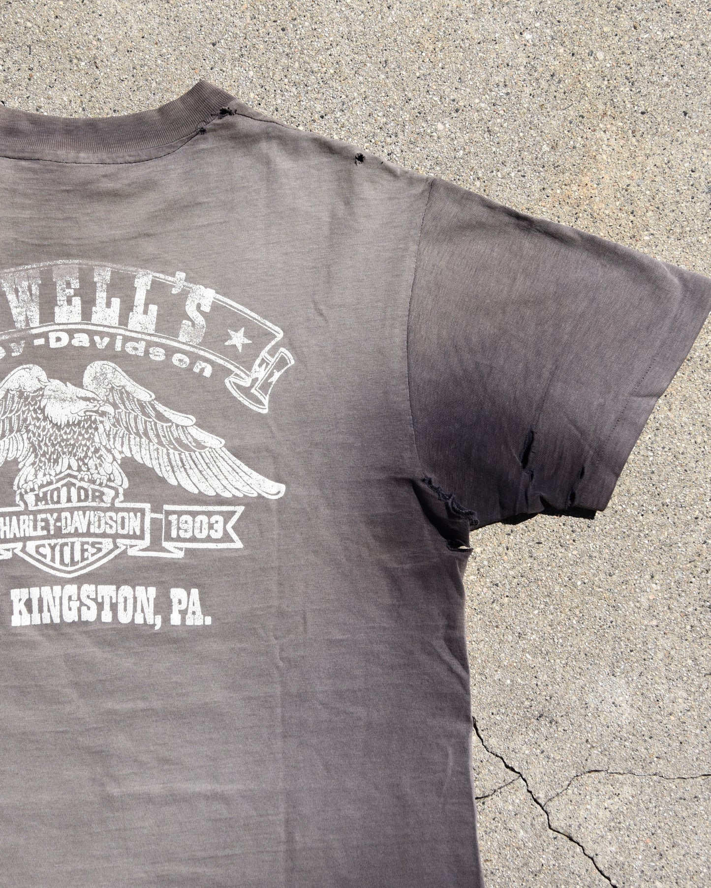 1980s Sun Faded Harley Davidson Team Sponsor Tshirt