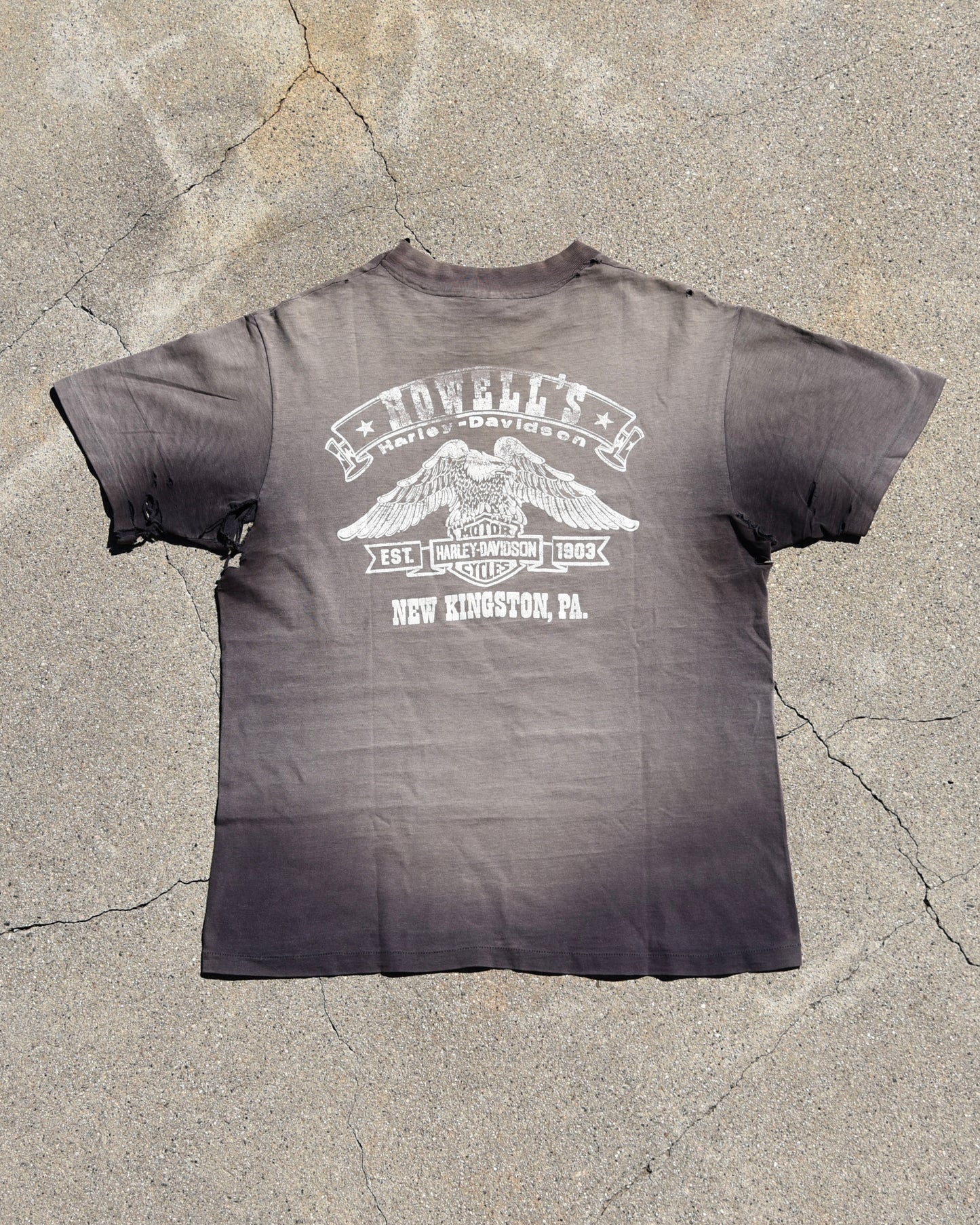 1980s Sun Faded Harley Davidson Team Sponsor Tshirt