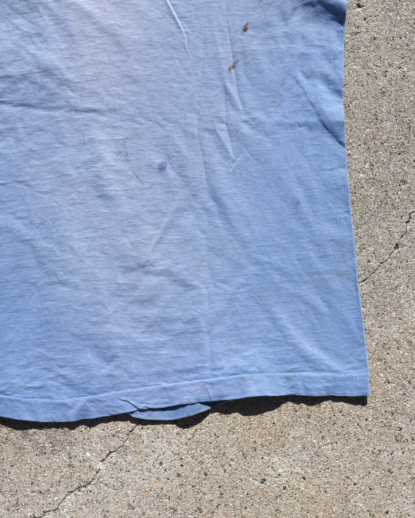 1950s Thrashed and Faded Blue Pocket Tshirt