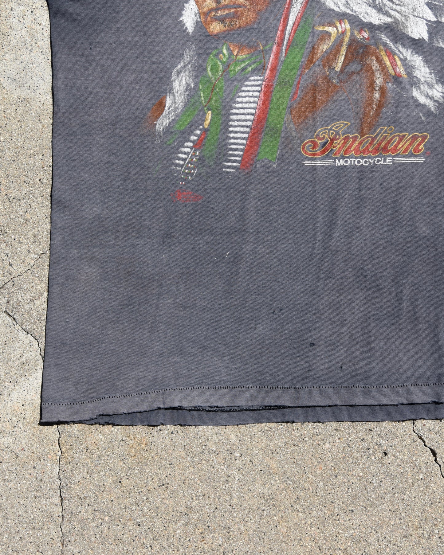 1990s Sun Faded Indian Motorcycles Cutoff Tshirt