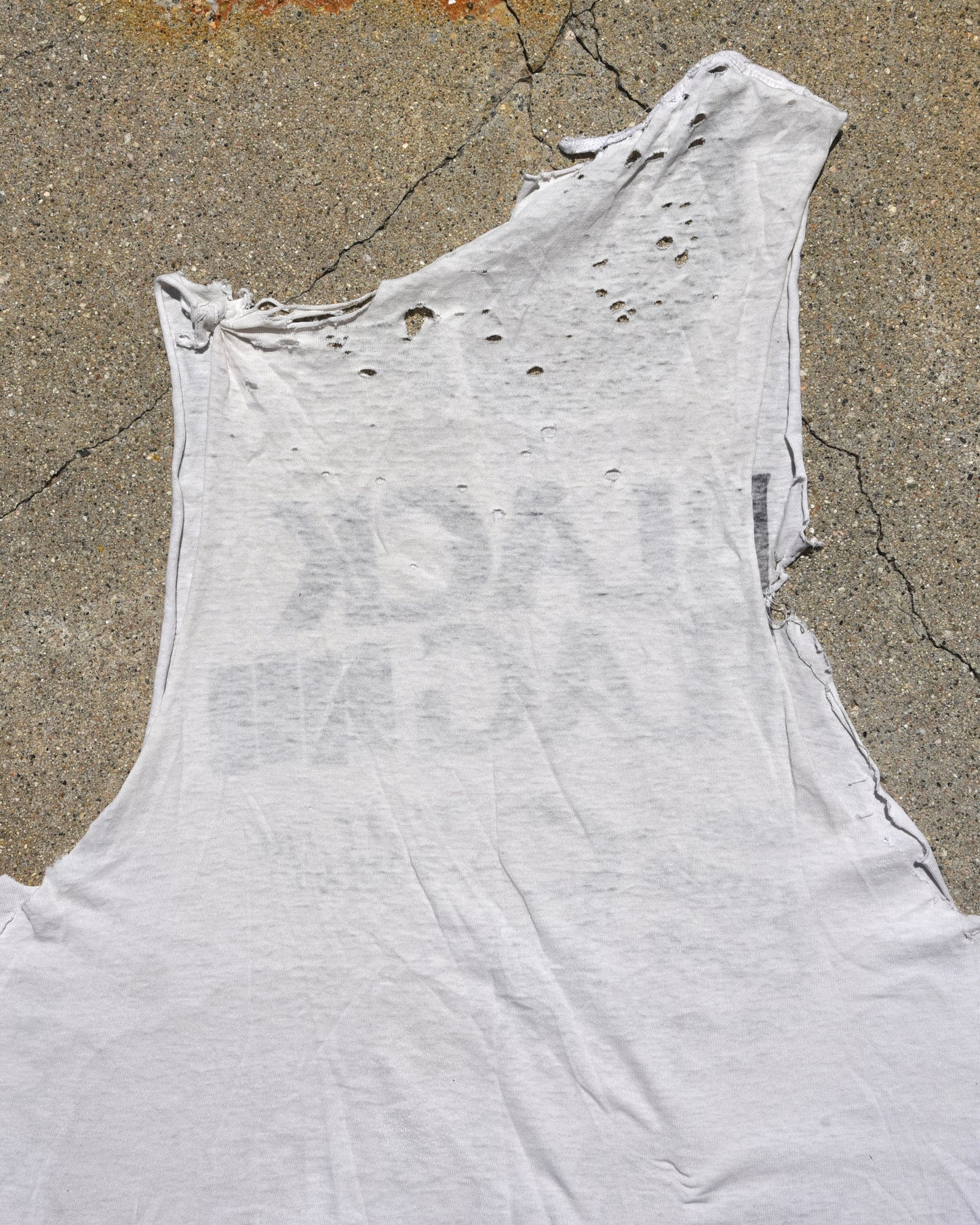 1980s Thrashed Black Flag Cutoff Tshirt