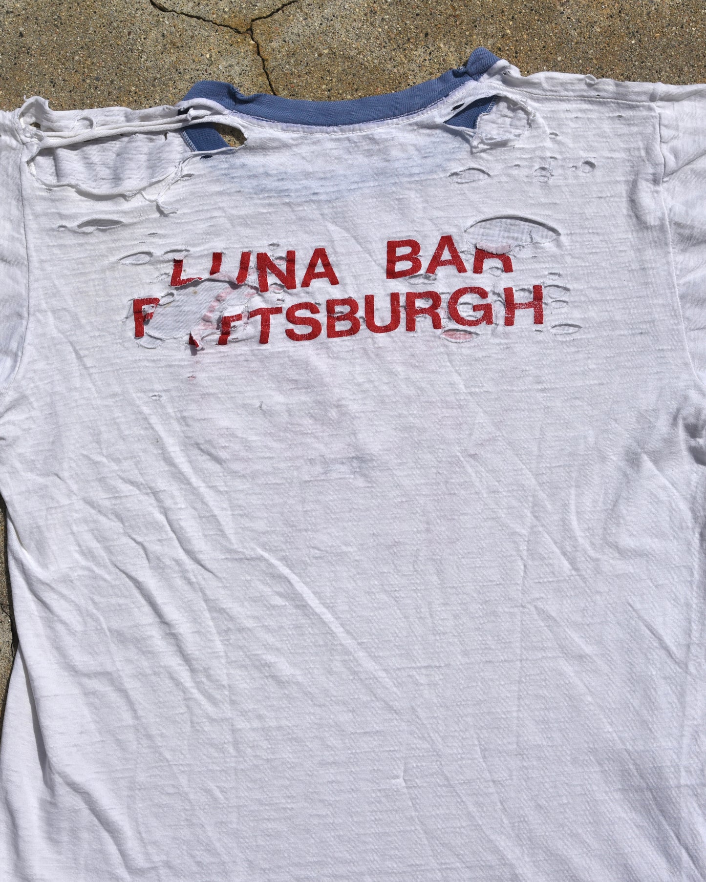 1970s Thrashed Luna Bar Ringer Tshirt