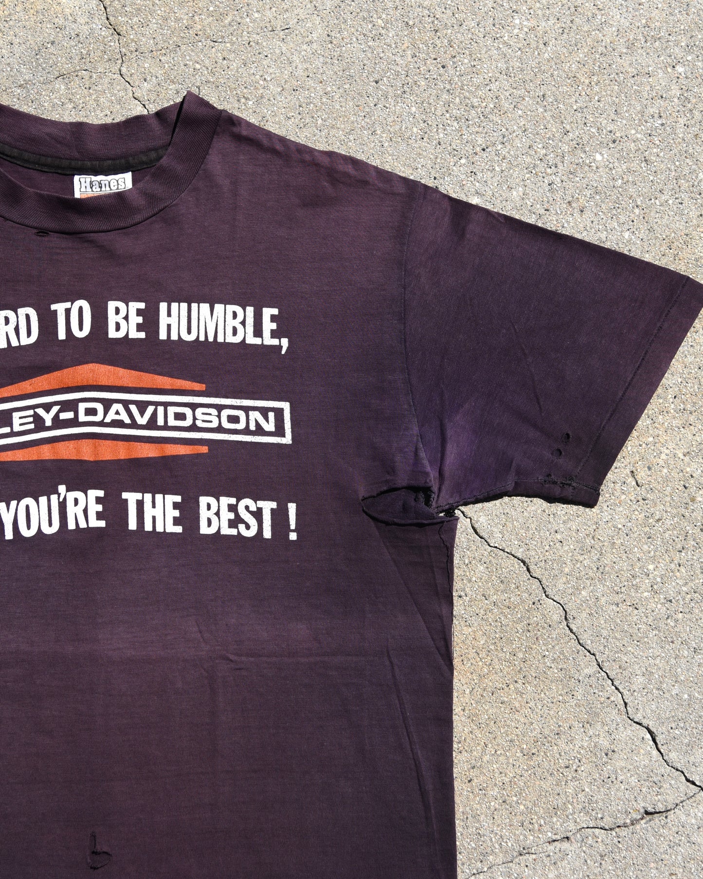 1970s Sun Faded It’s Hard To Be Humble Harley Tshirt