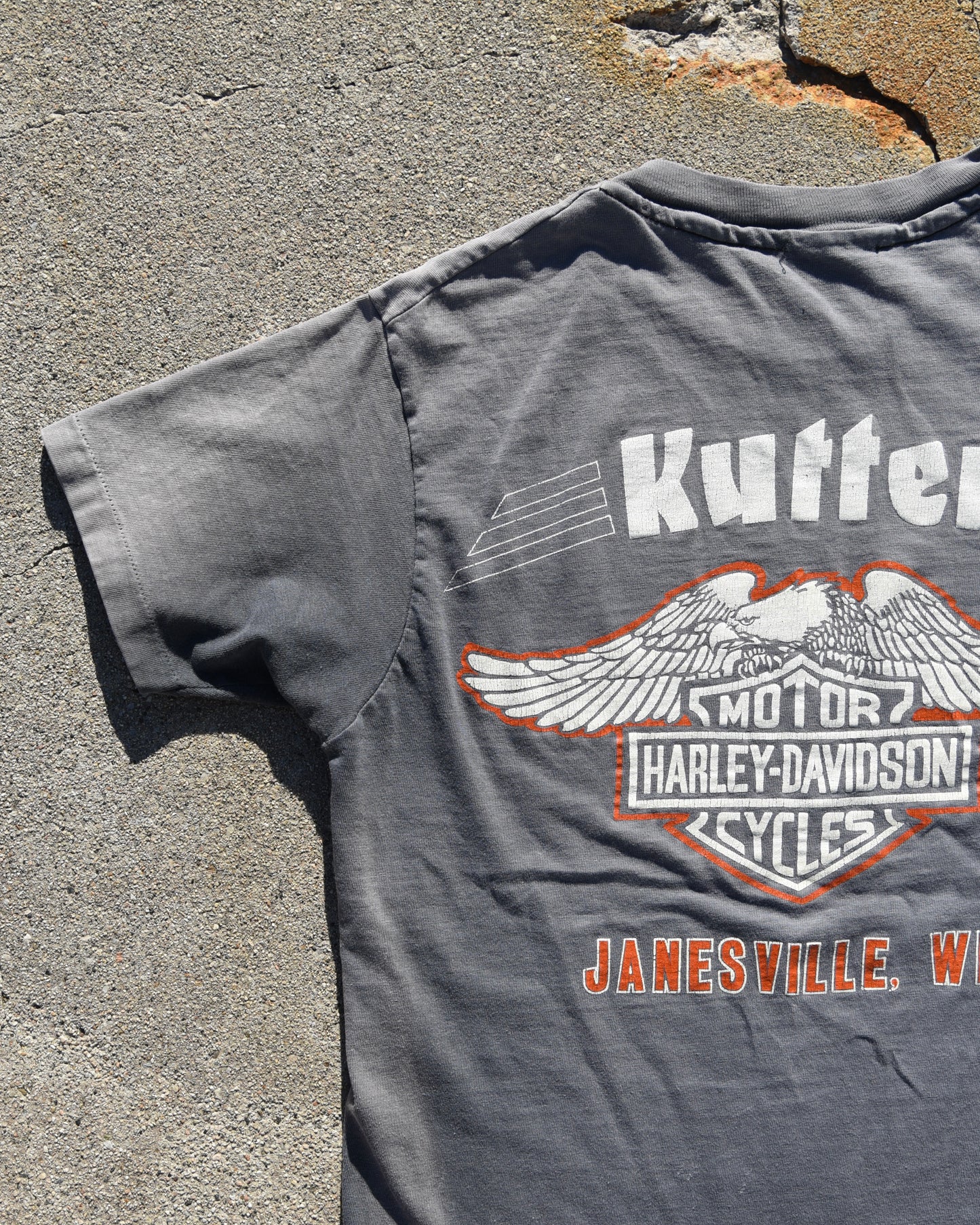 1980s Faded Harley This Birds For You Tshirt