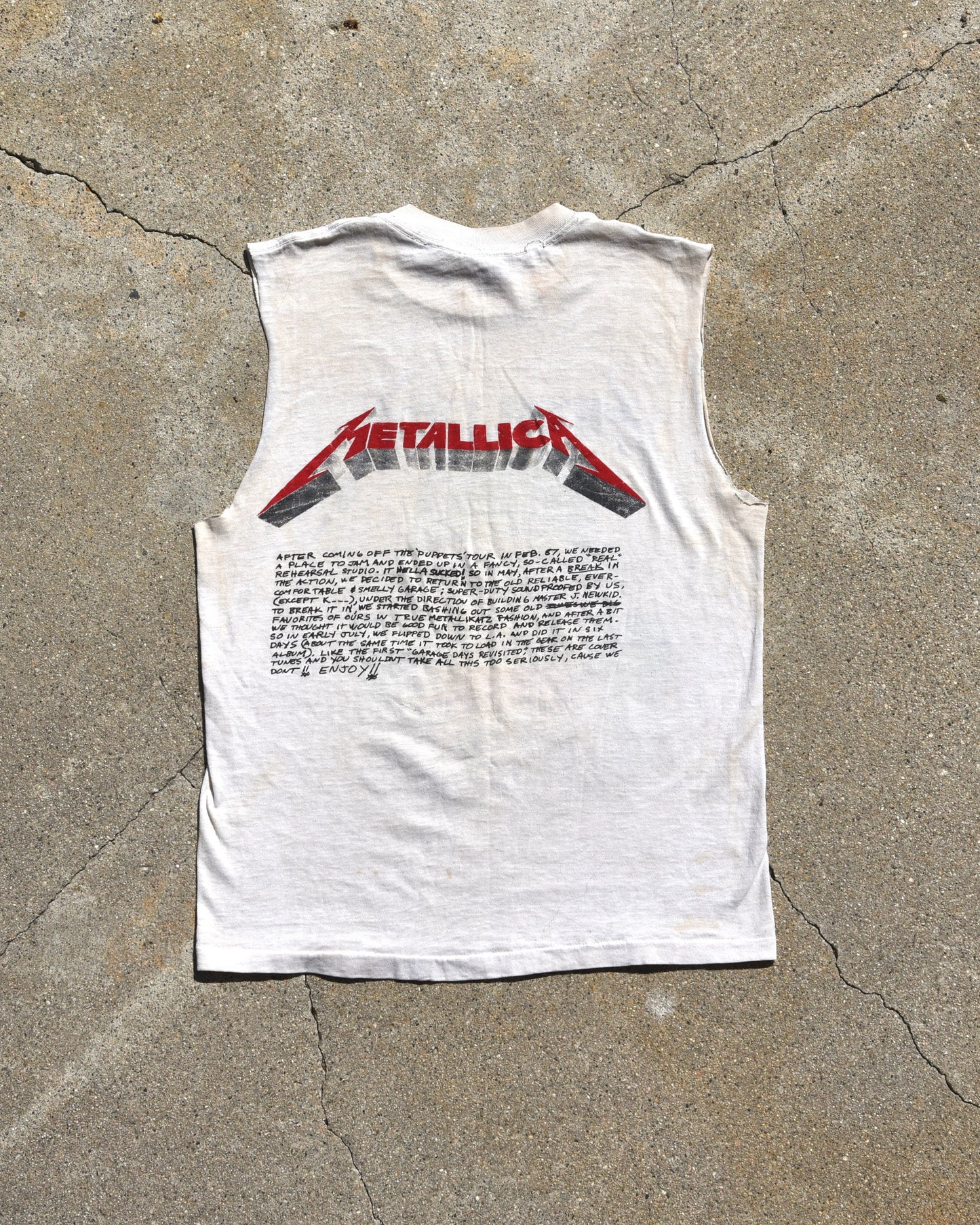 1990s Metallica Crash Course Cutoff Tshirt