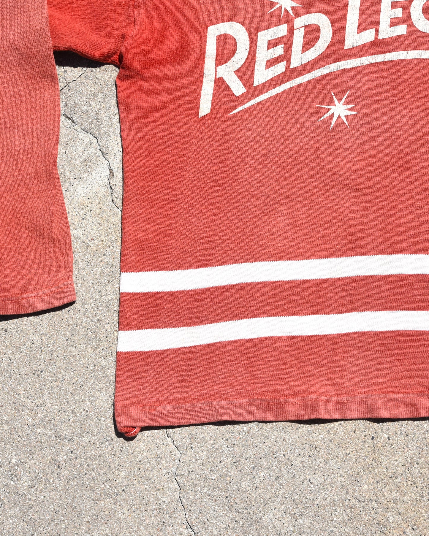 1950s Sun Faded Red Legs Cotton Jersey