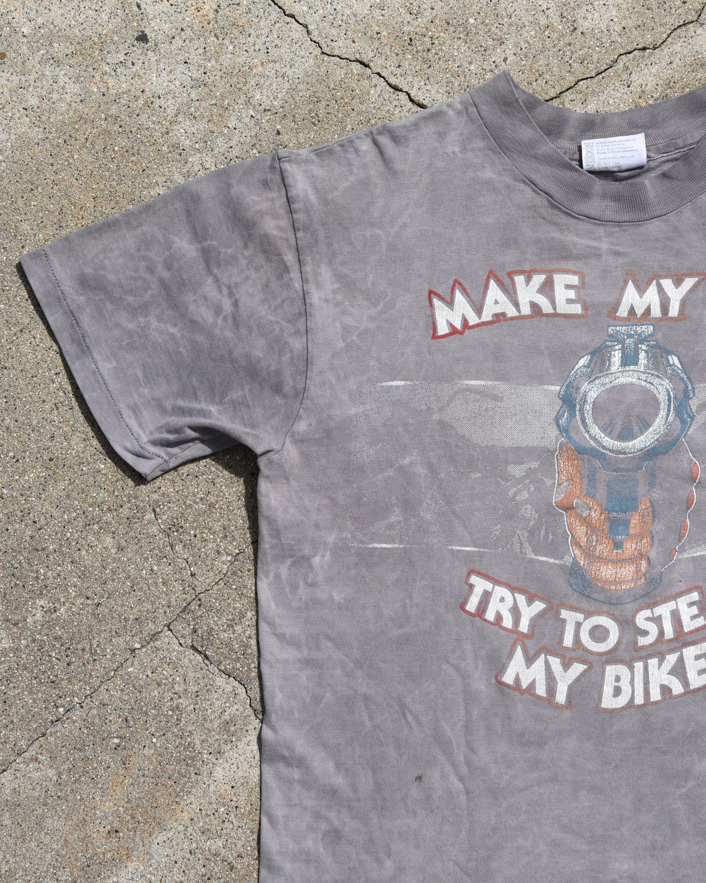 1980s Sun Faded Harley Davidson Make My Day Tshirt