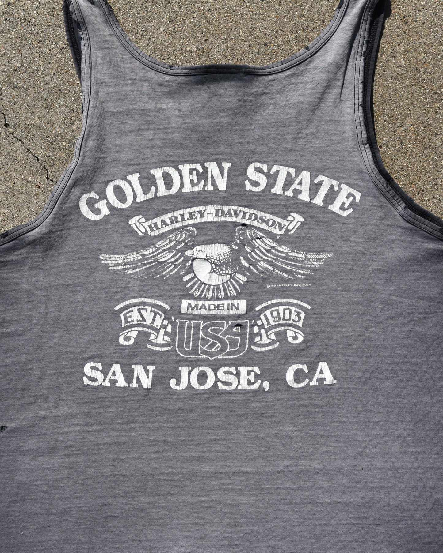 1990s Sun Faded Harley Davidson Tank Top