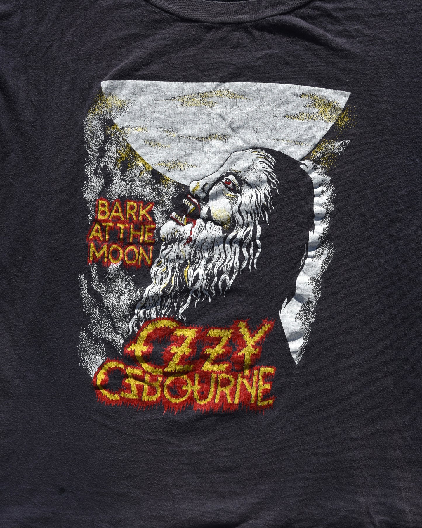 1980s Sun Faded Ozzy Osbourne Bark at the Moon Tshirt