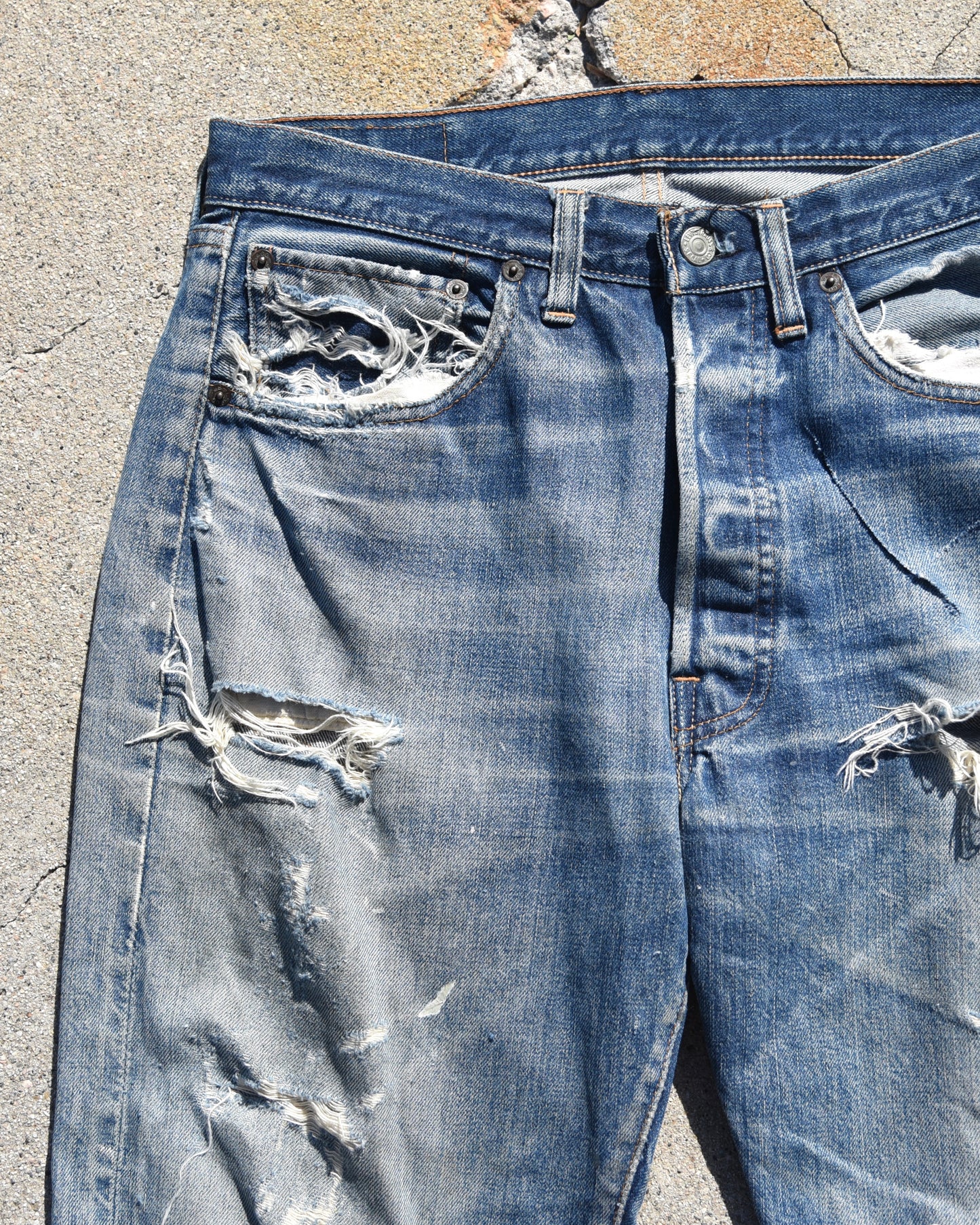 1960s Thrashed Levi’s 501xx Denim Jeans