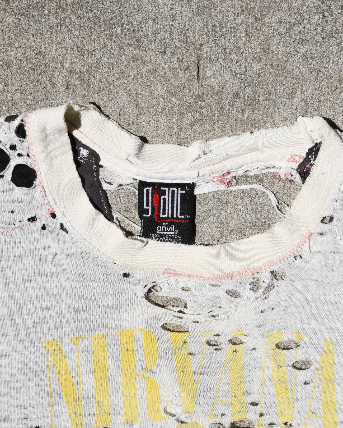 Thrashed 1993 Nirvana In Utero Tshirt - Giant