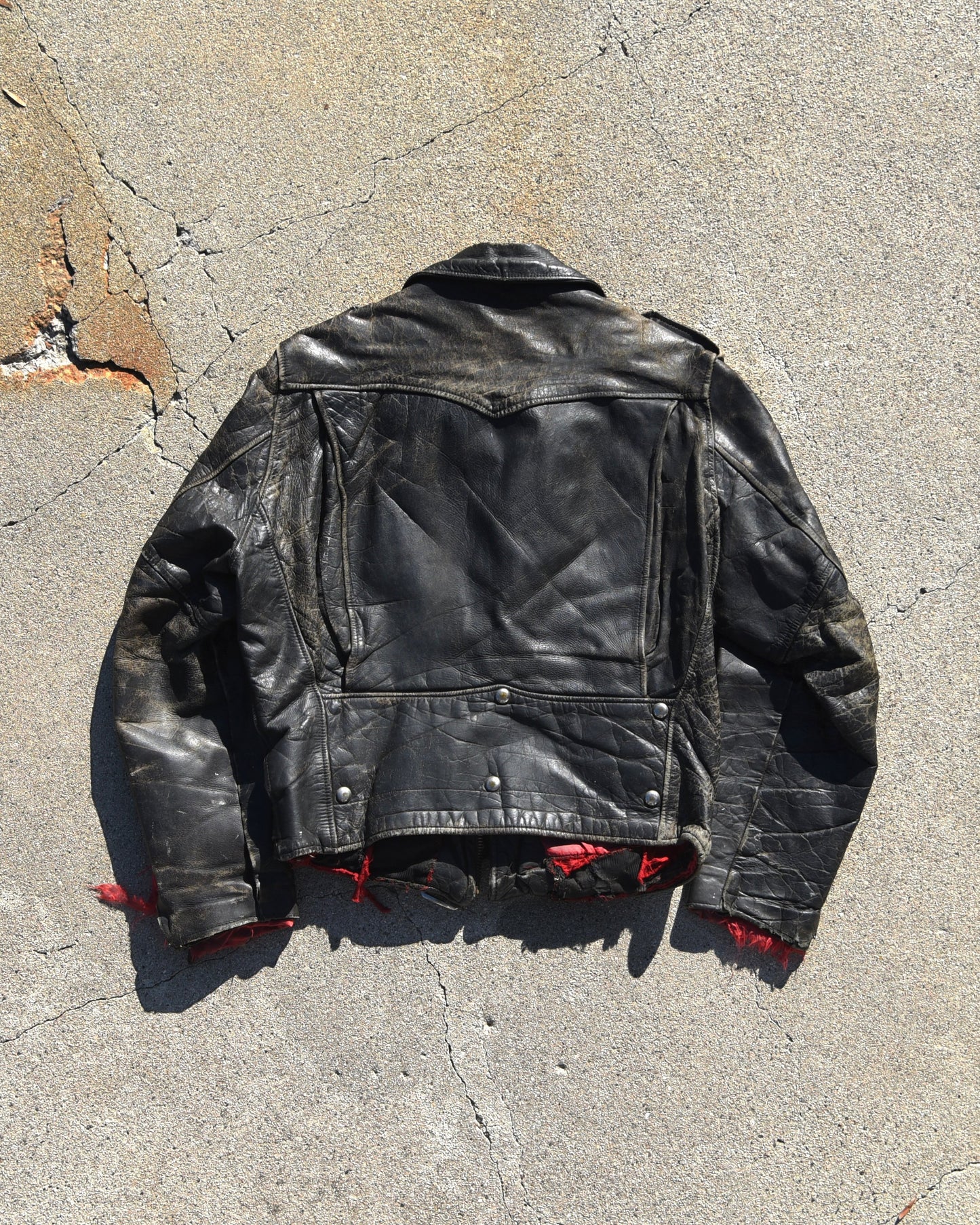 1940s Horsehide Leather Motorcycle Moto Jacket - Thrashed