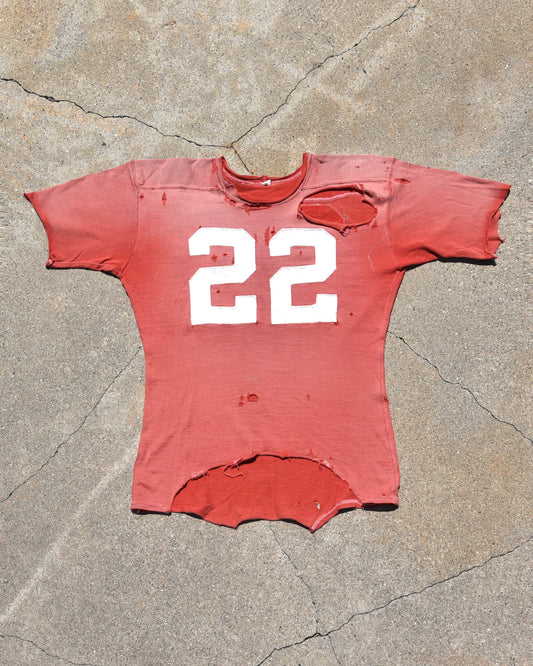 1950s Thrashed and Faded Cotton Football Jersey