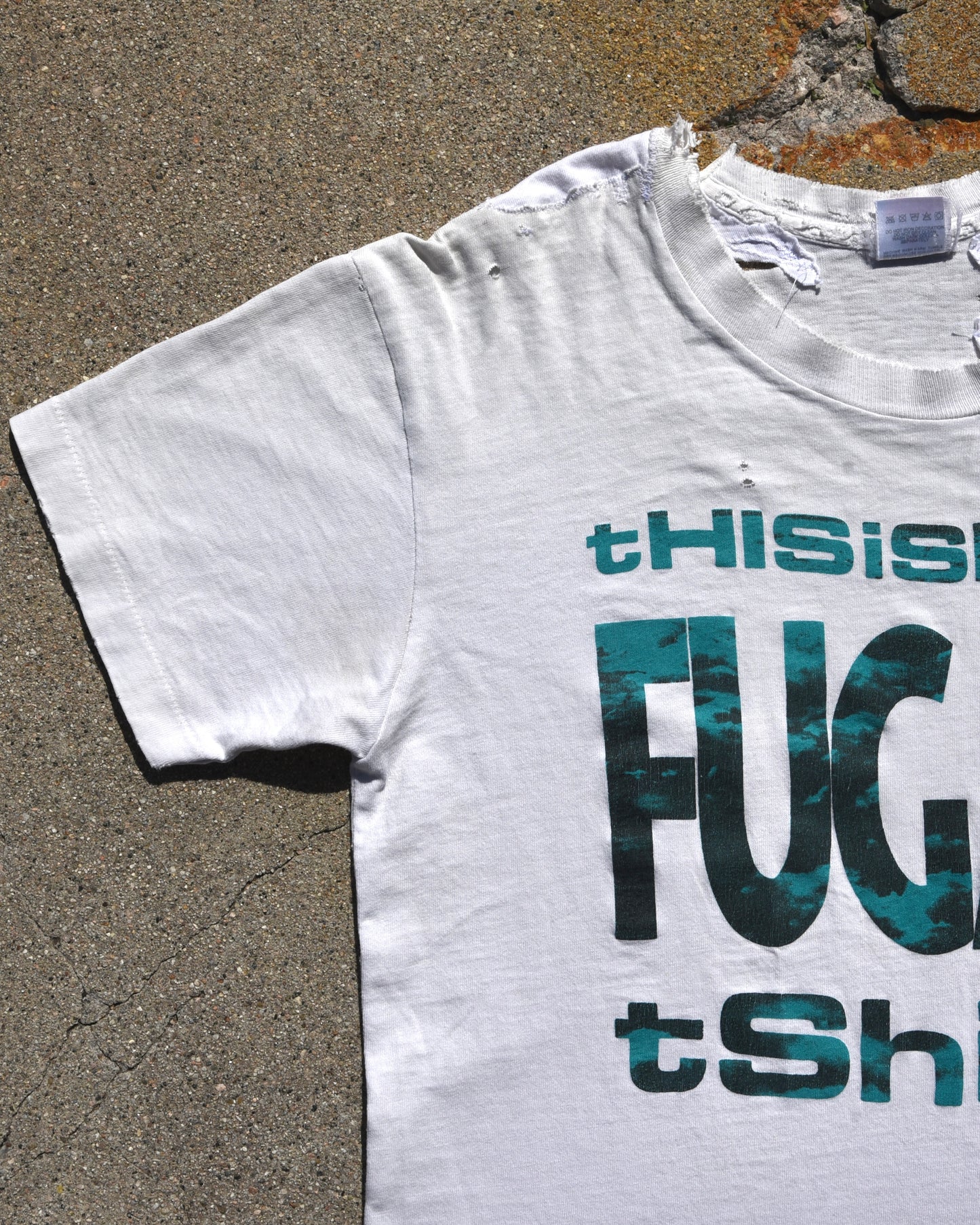 1990s Thrashed and Repaired This Is Not A Fugazi Tshirt