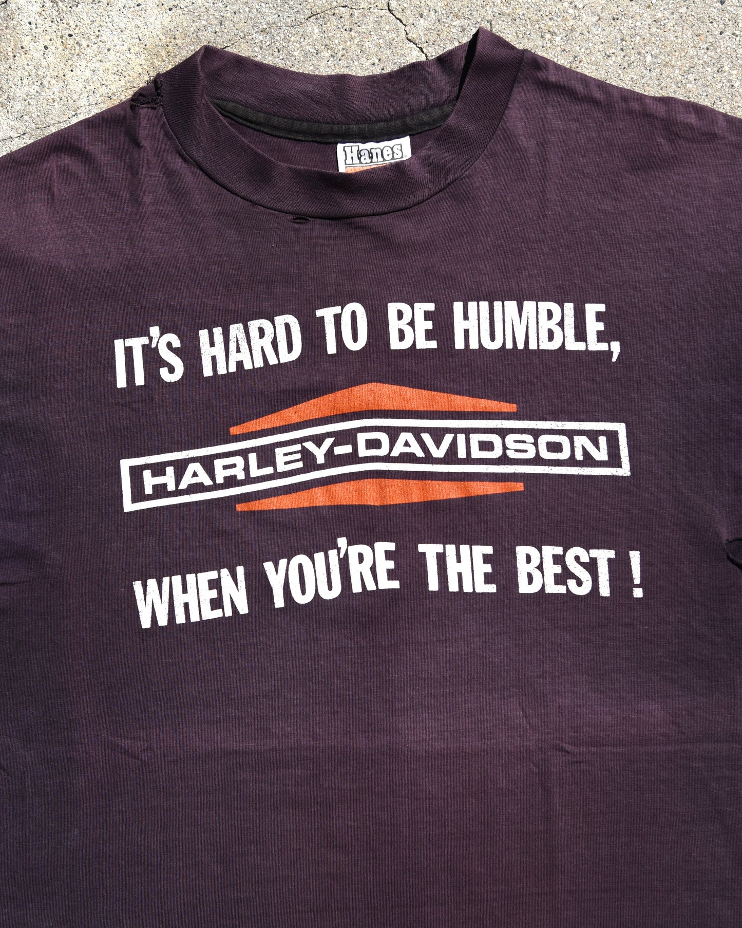 1970s Sun Faded It’s Hard To Be Humble Harley Tshirt