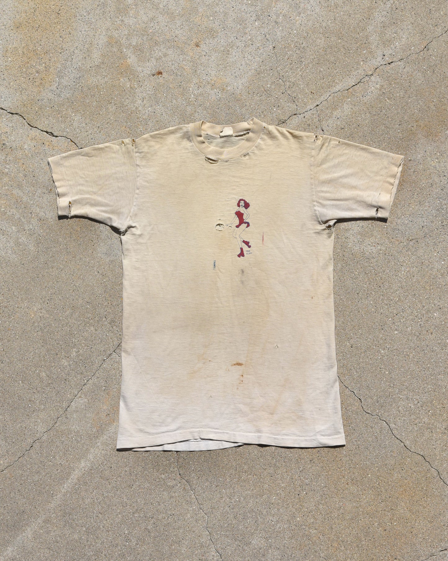 1960s Too Slow Stenciled Tshirt