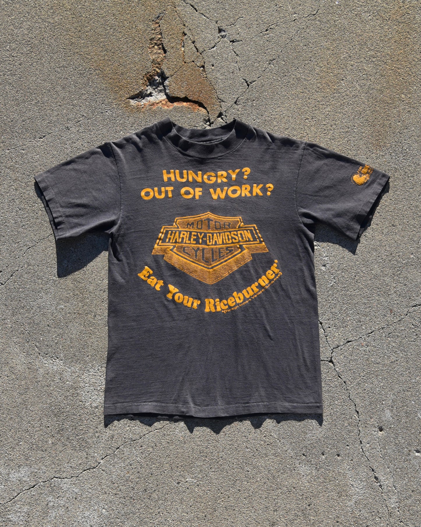 1980s Hungry Out of Work Harley Tshirt