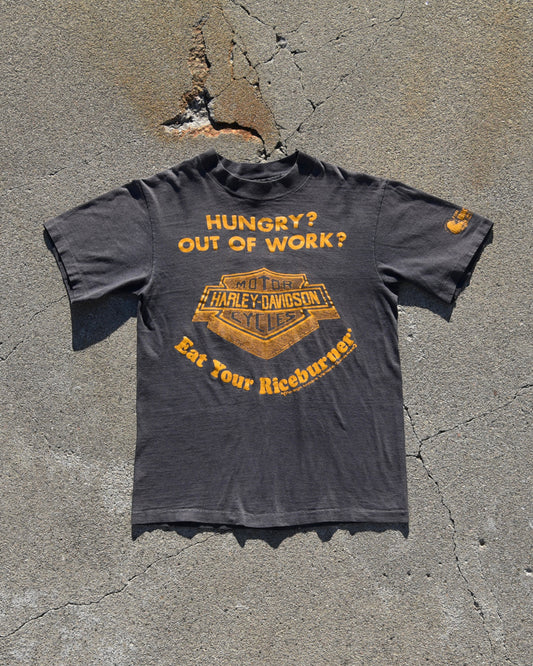 1980s Hungry Out of Work Harley Tshirt