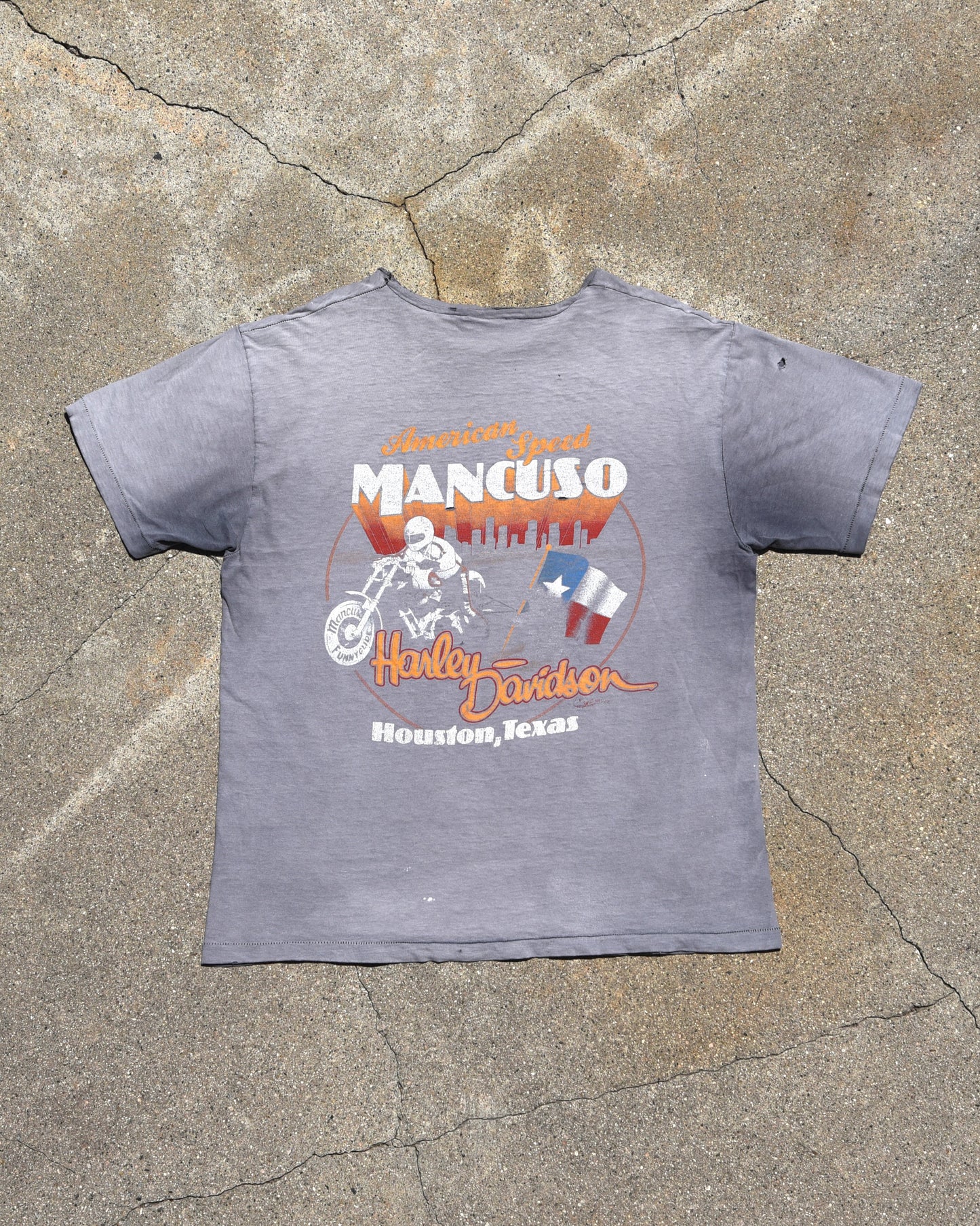 1980s Sun Faded Mancuso Harley Davidson Tshirt