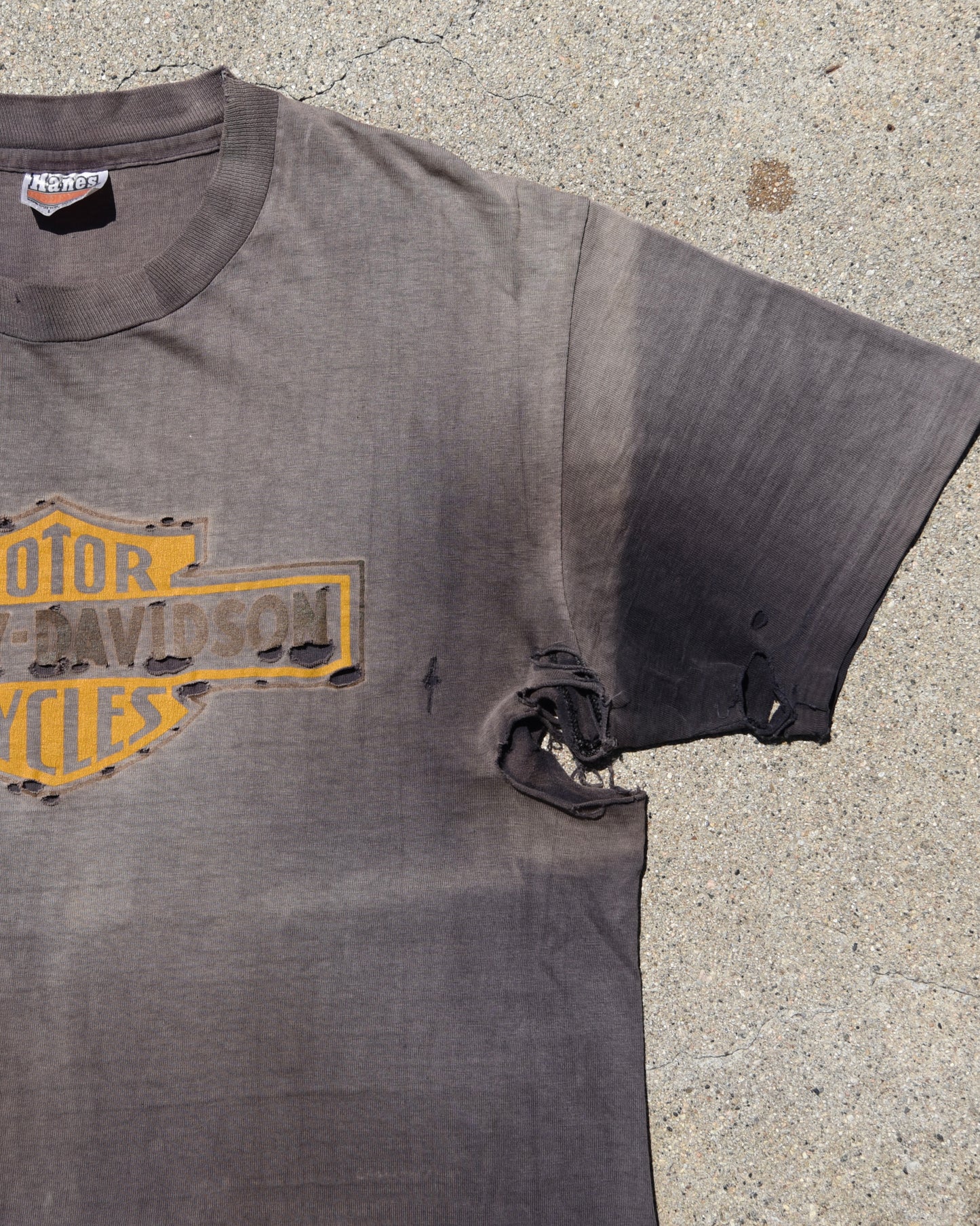 1970s Thrashed and Faded Harley Davidson Tshirt