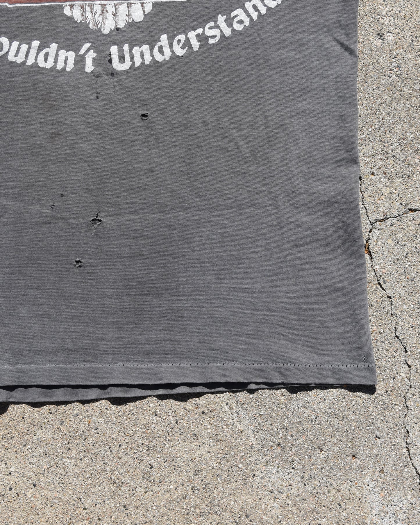 1980s Thrashed and Sun Faded Cutoff Harley Tshirt