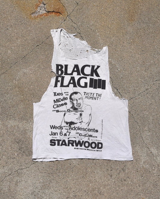 1980s Thrashed Black Flag Cutoff Tshirt