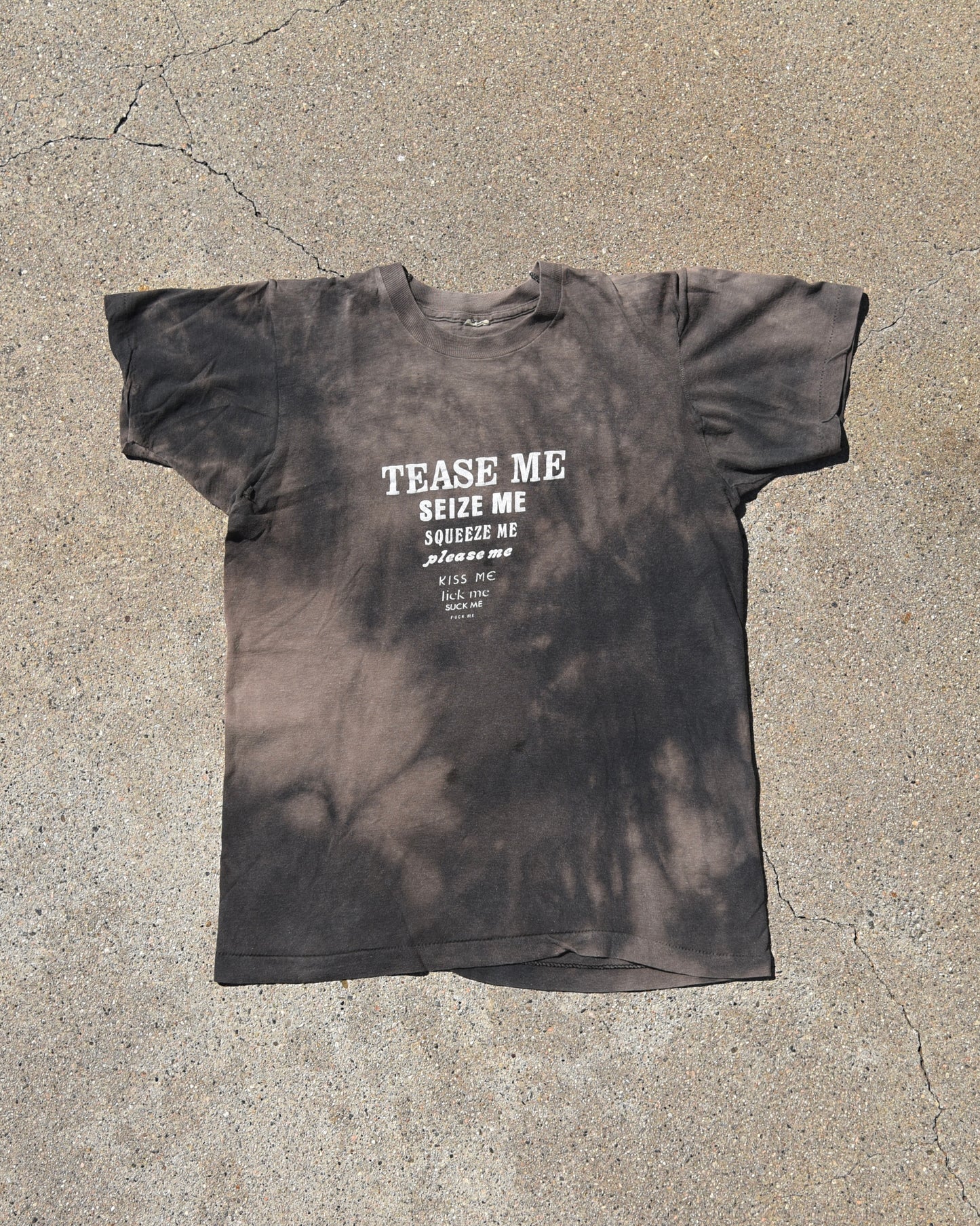 1980s Sun Faded Tease Me Seize Me Vulgar Tshirt