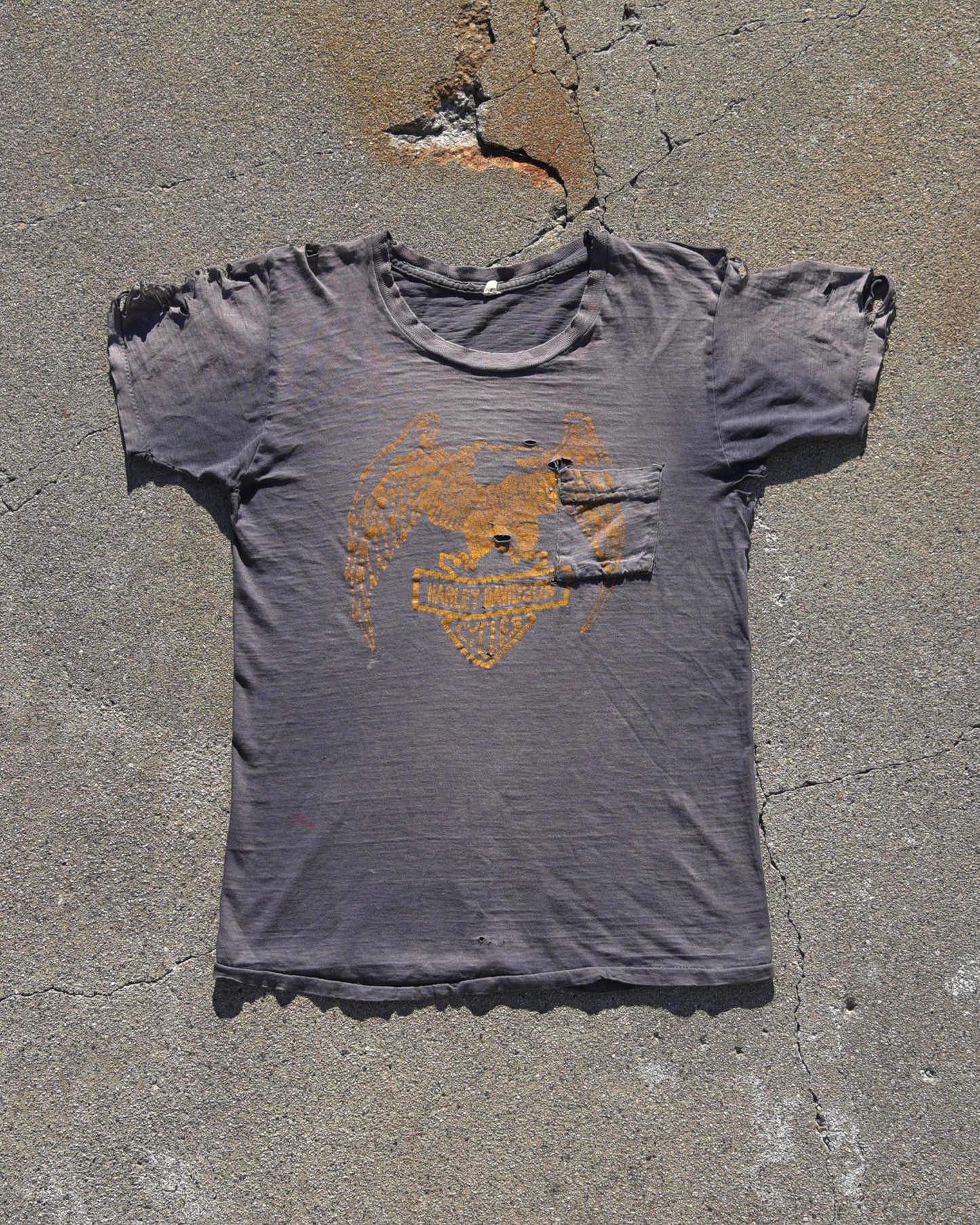 1970s Harley Davidson Pocket Tshirt - Thrashed