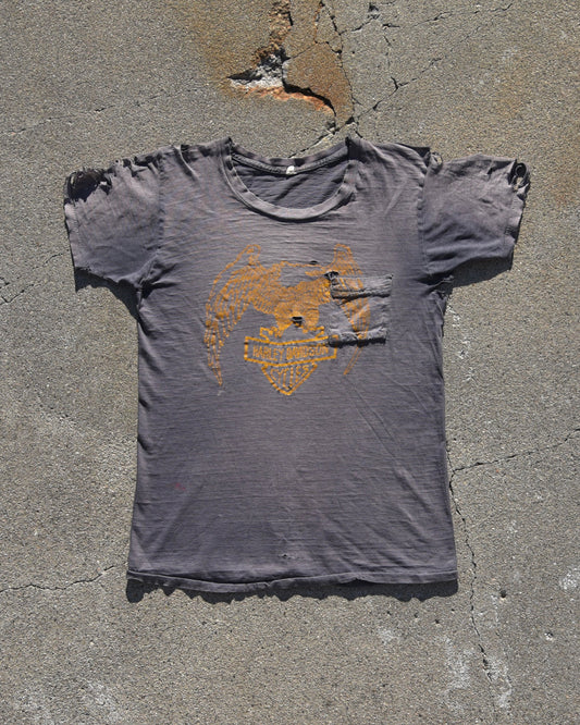 1970s Harley Davidson Pocket Tshirt - Thrashed