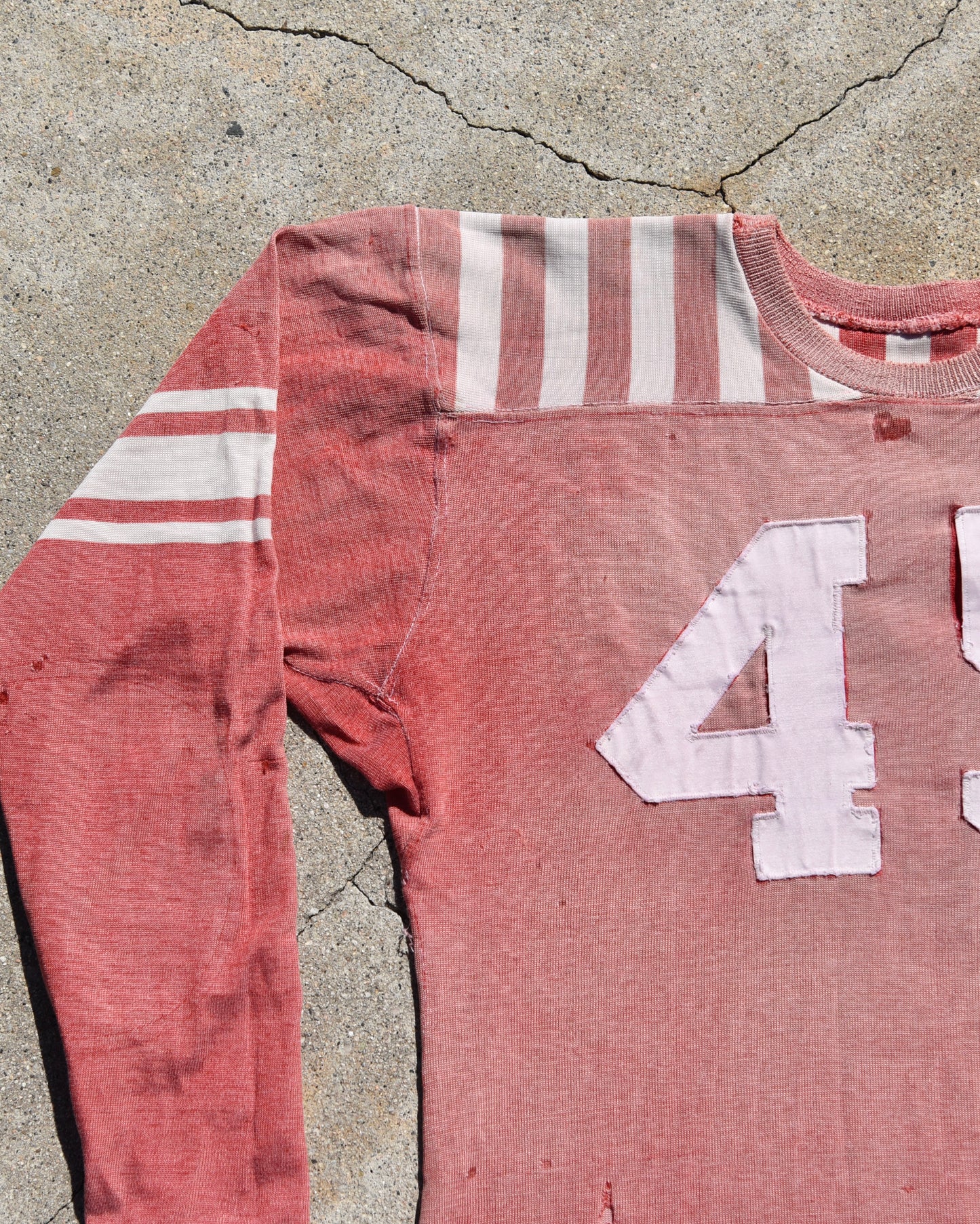 1950s Sun Faded Cotton Football Jersey