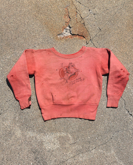 1940s Sun Faded Gene Autry & Champ Jr. Femme Sweatshirt