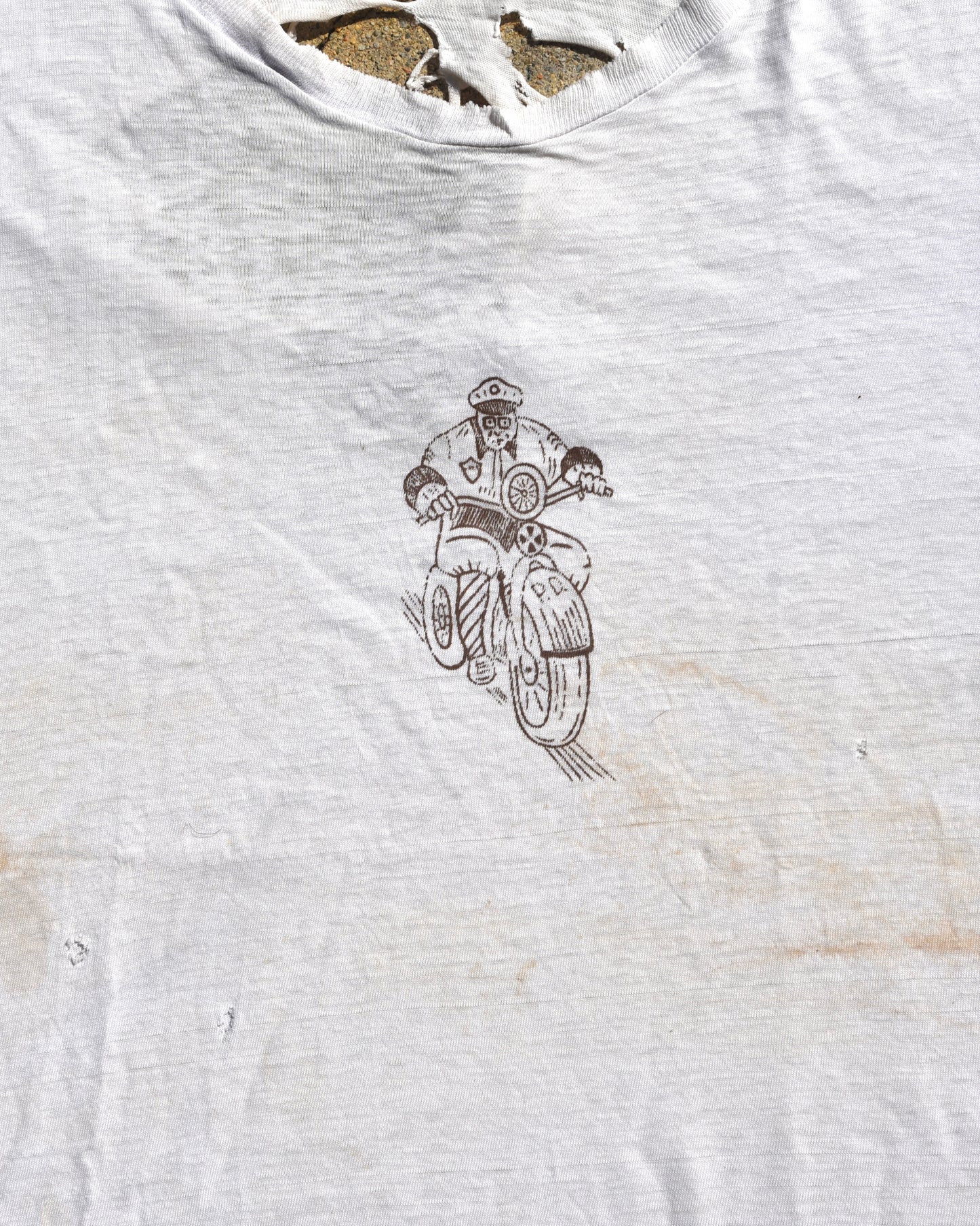 1960s Motorcycle Police Stenciled Tshirt