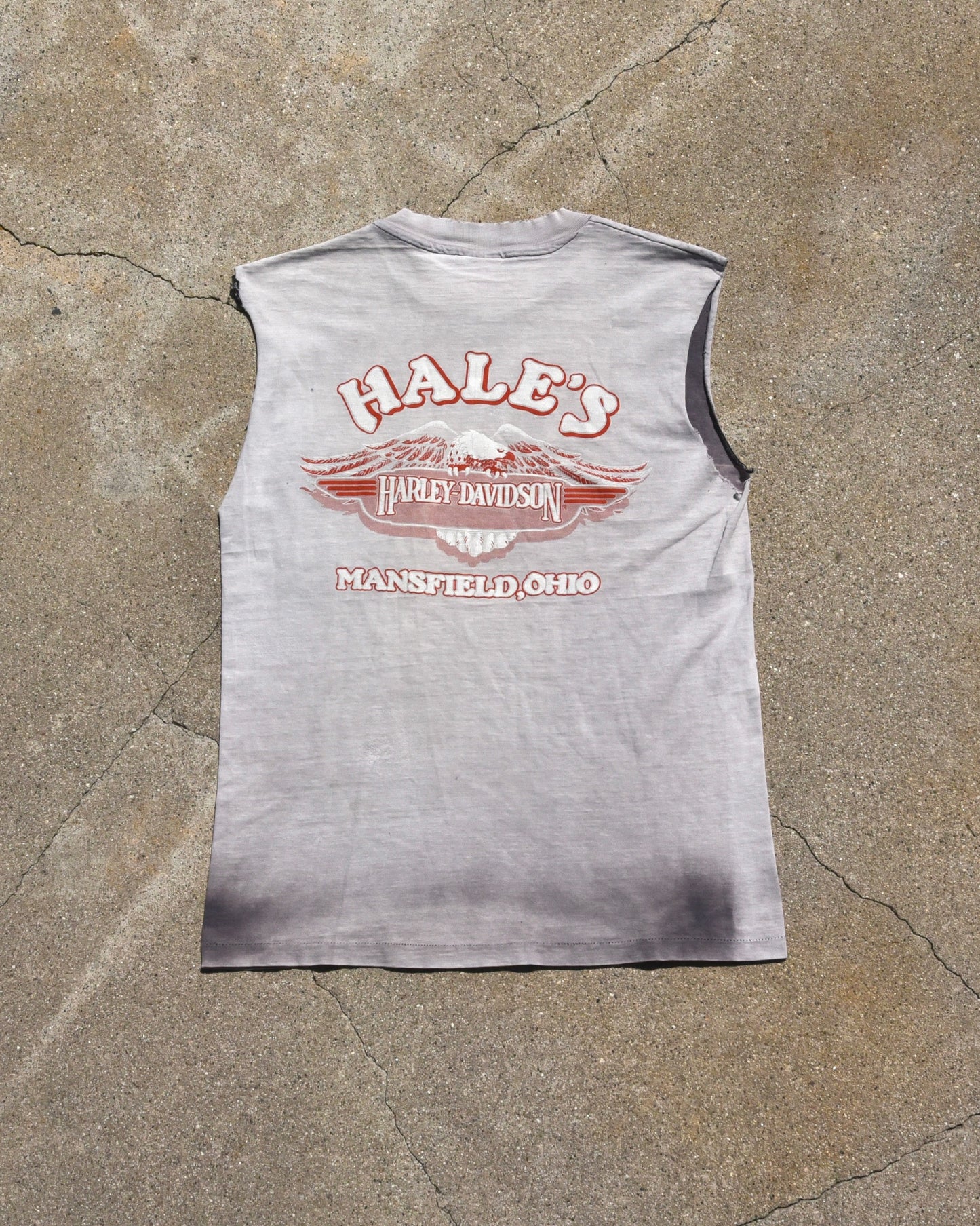 1980s Faded Tearing Up The Competition Cutoff Harley Tshirt