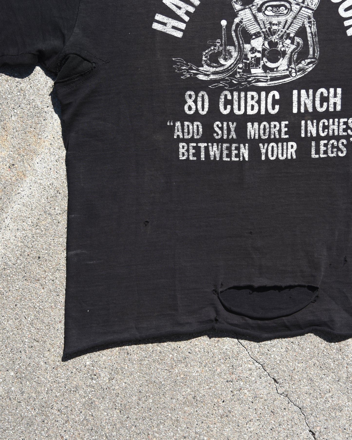 1980s Add Six More Inches Harley Davidson Tshirt