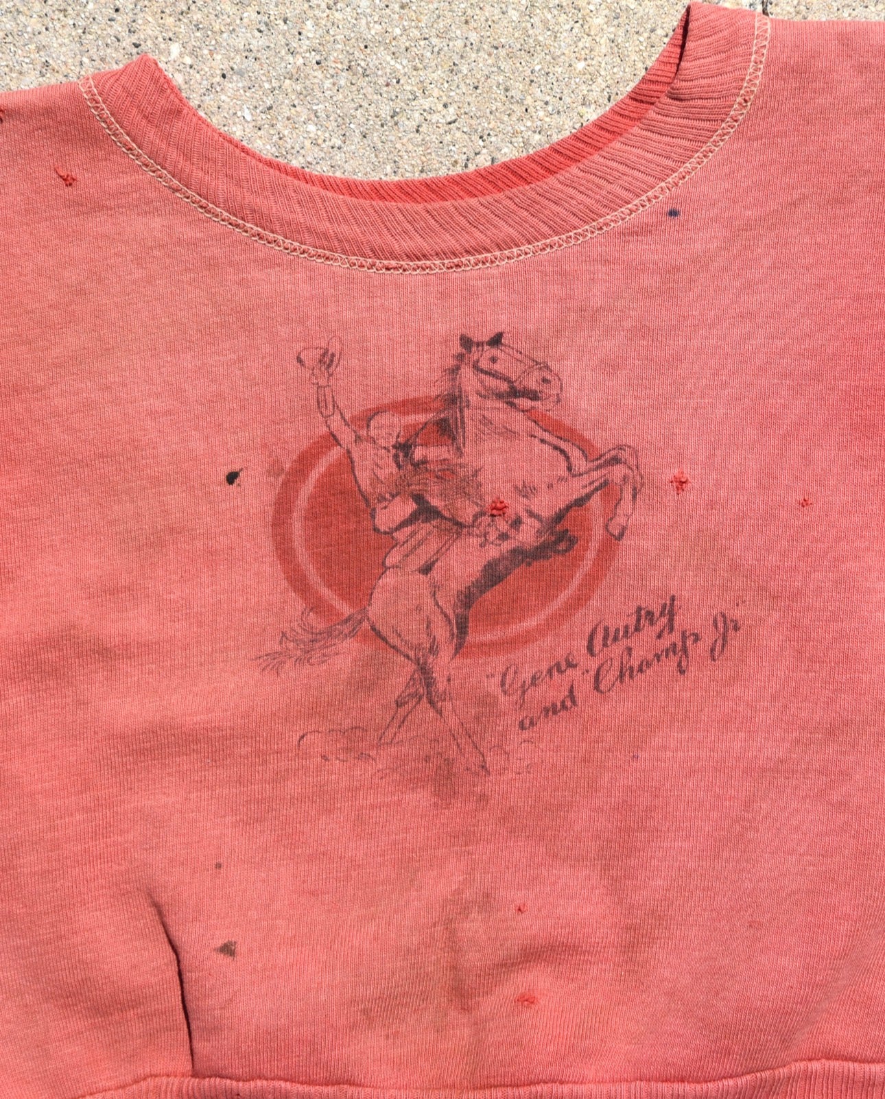 1940s Sun Faded Gene Autry & Champ Jr. Femme Sweatshirt
